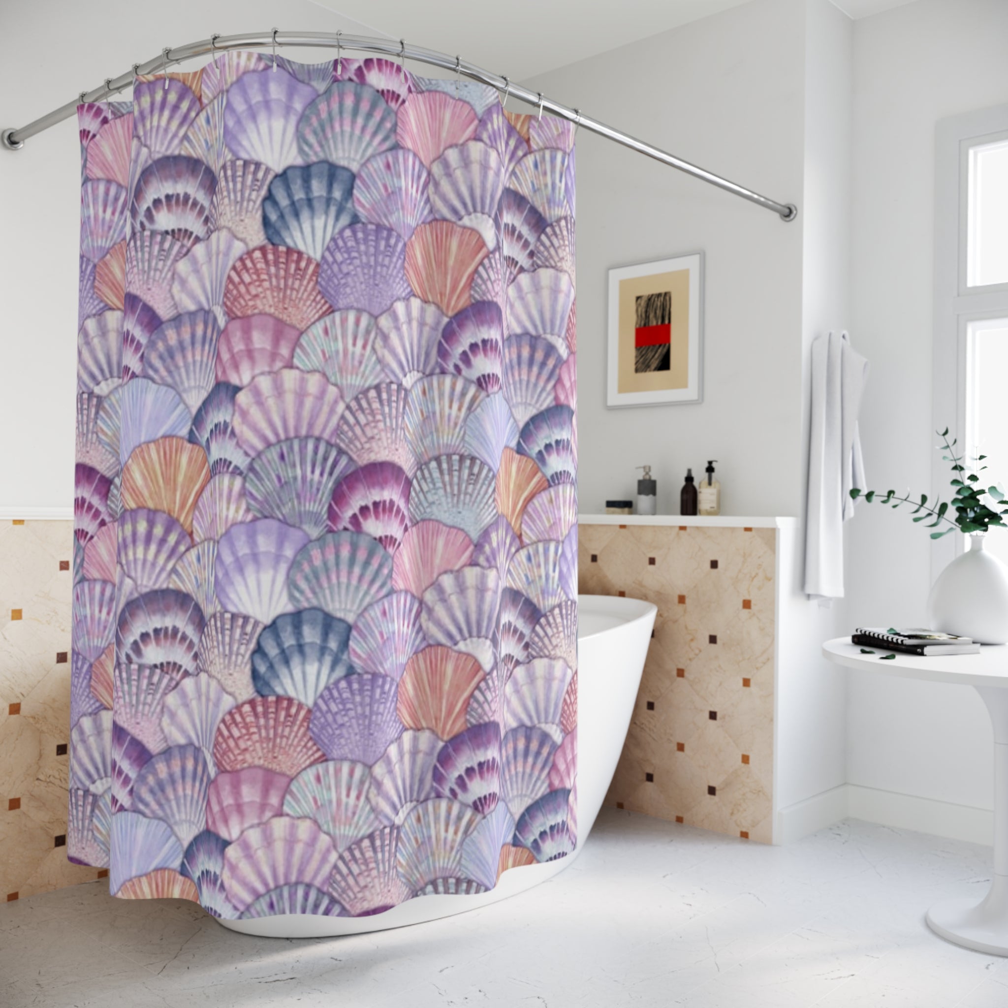 Seashell Shower Curtains, Ocean Decor, Bathroom Update, Nautical Gifts, Coastal Style, Beachy Vibes