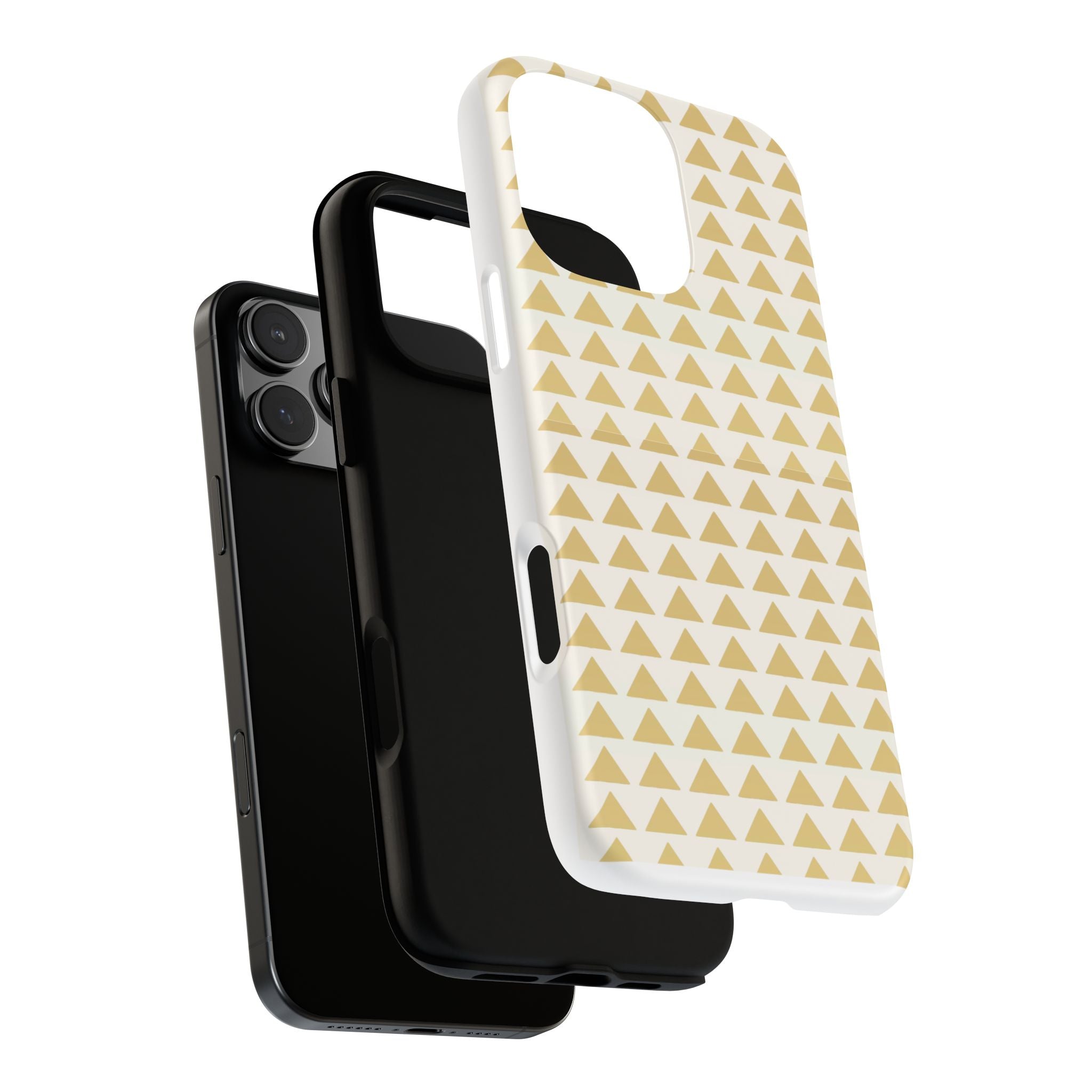 Gold Triangle Phone Case, Chic Phone Cover, Stylish Phone Accessory, Unique Gift for Tech Lovers, Durable Phone Protector