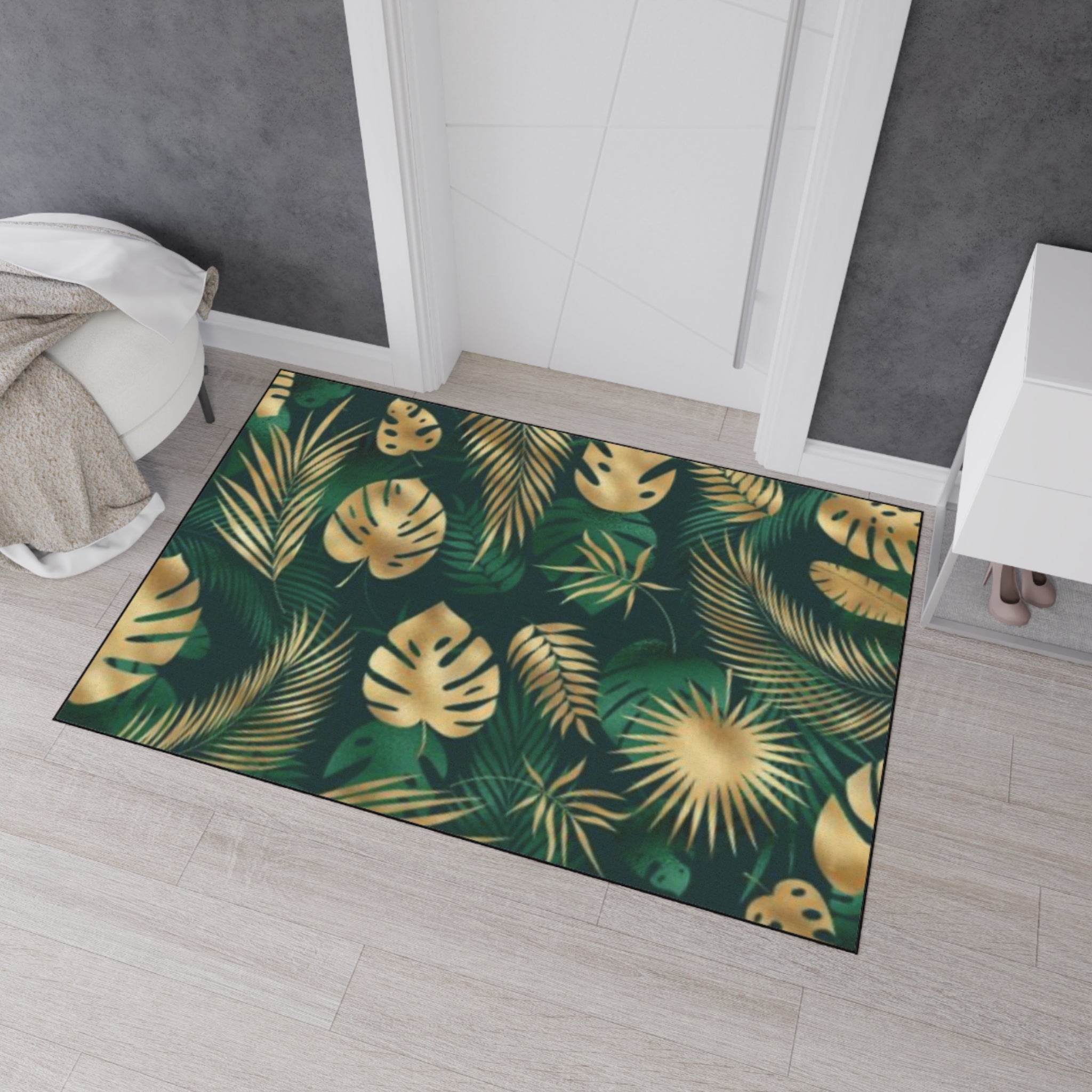 Hawaiian Tropical Monstera Leaf Floor Mat - Heavy Duty Welcome Mat, Indoor Outdoor Rug, Home Decor, Gift for Housewarming, Summer Vibes