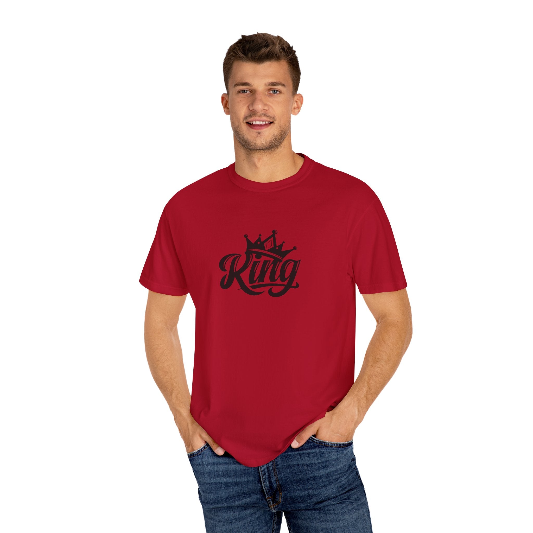 King Crown Garment-Dyed T-Shirt for Men and Women | Unisex Casual Tee, Gift for Dad, Birthday Shirt, Streetwear Style