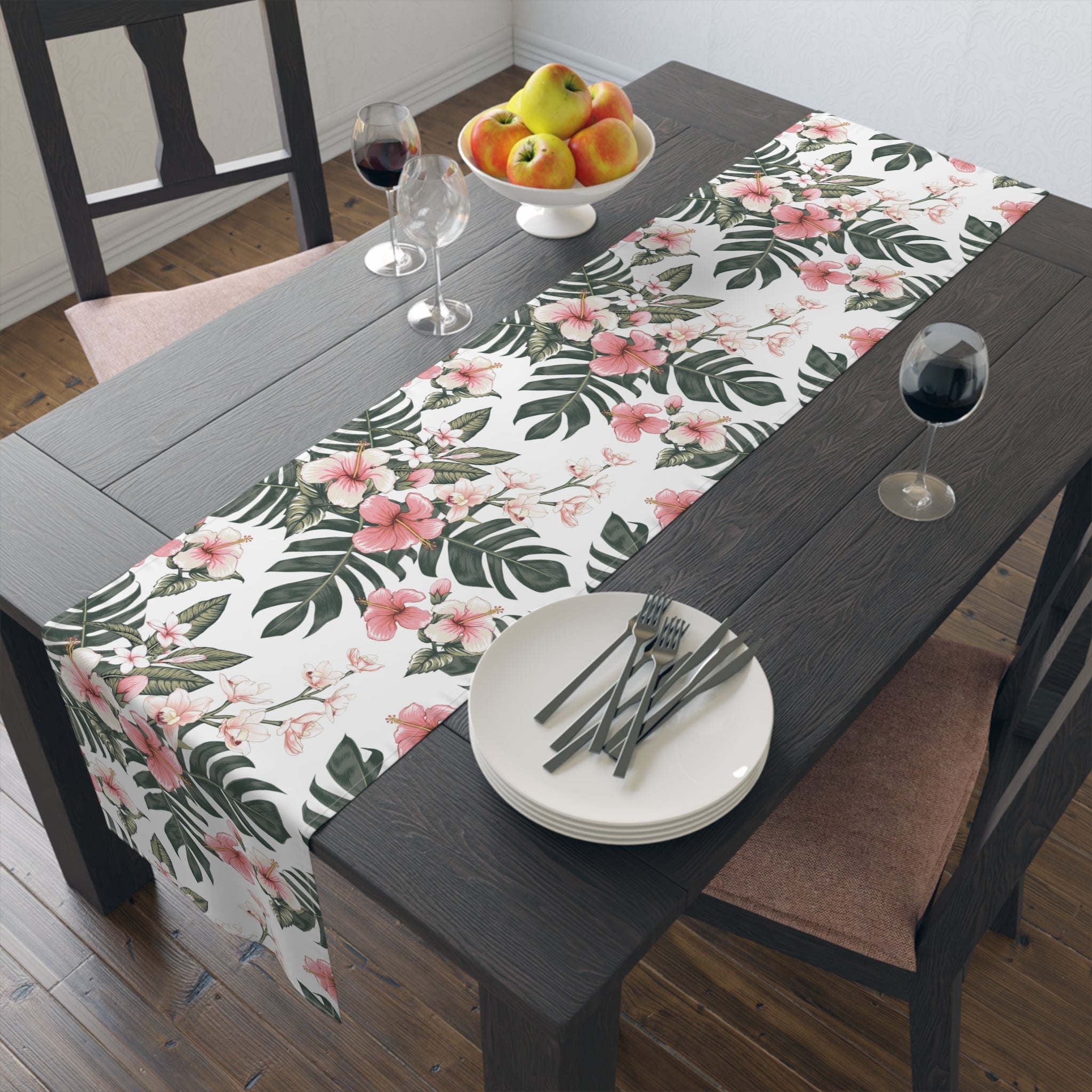 Floral Table Runner, Tropical Decor, Dining Table Centerpiece, Bohemian Home Accessories, Wedding Table Decor, Summer Events