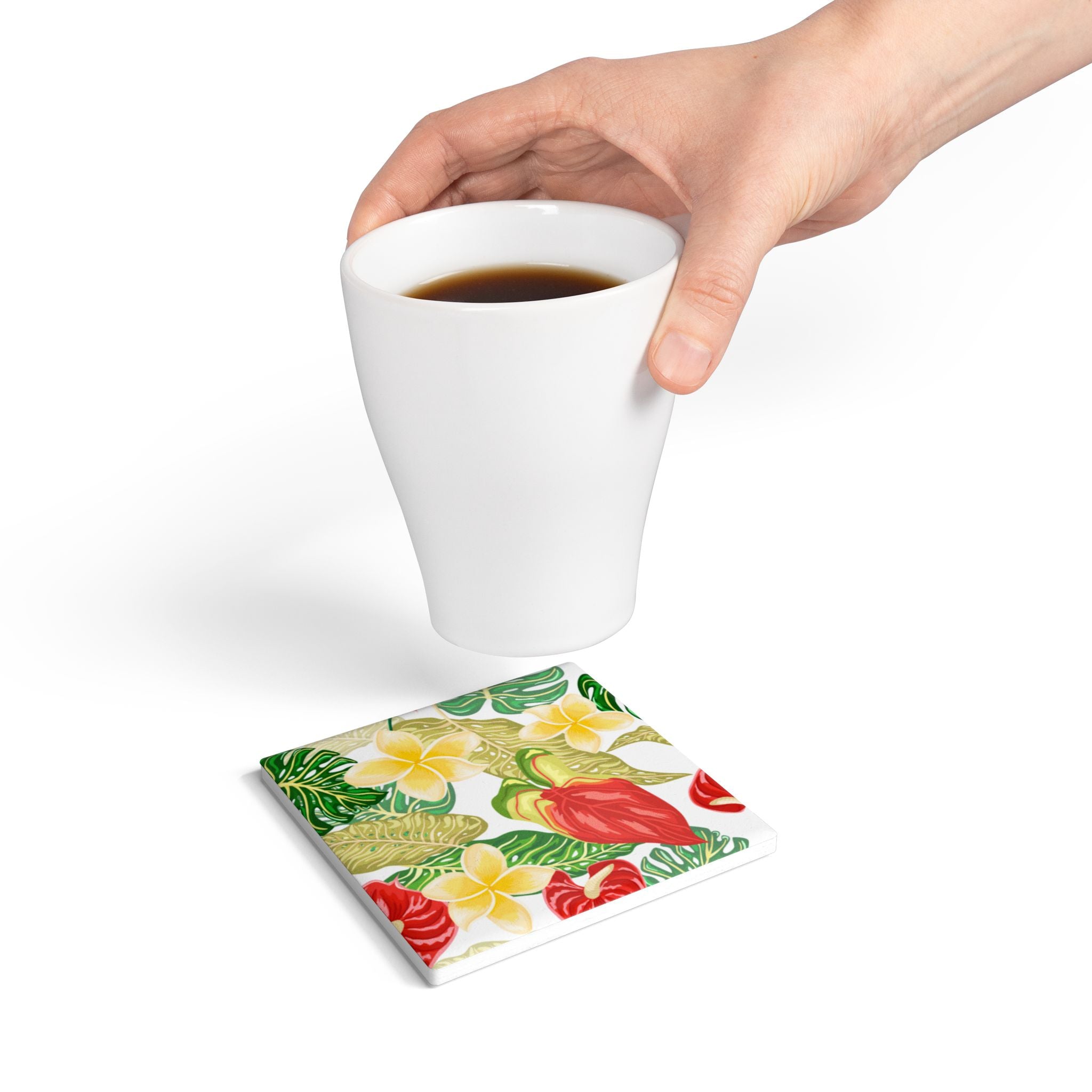 Tropical Floral Coaster Set - Vibrant Home Decor, Summer Party, Gift for Nature Lovers, Housewarming, Kitchen Accessory