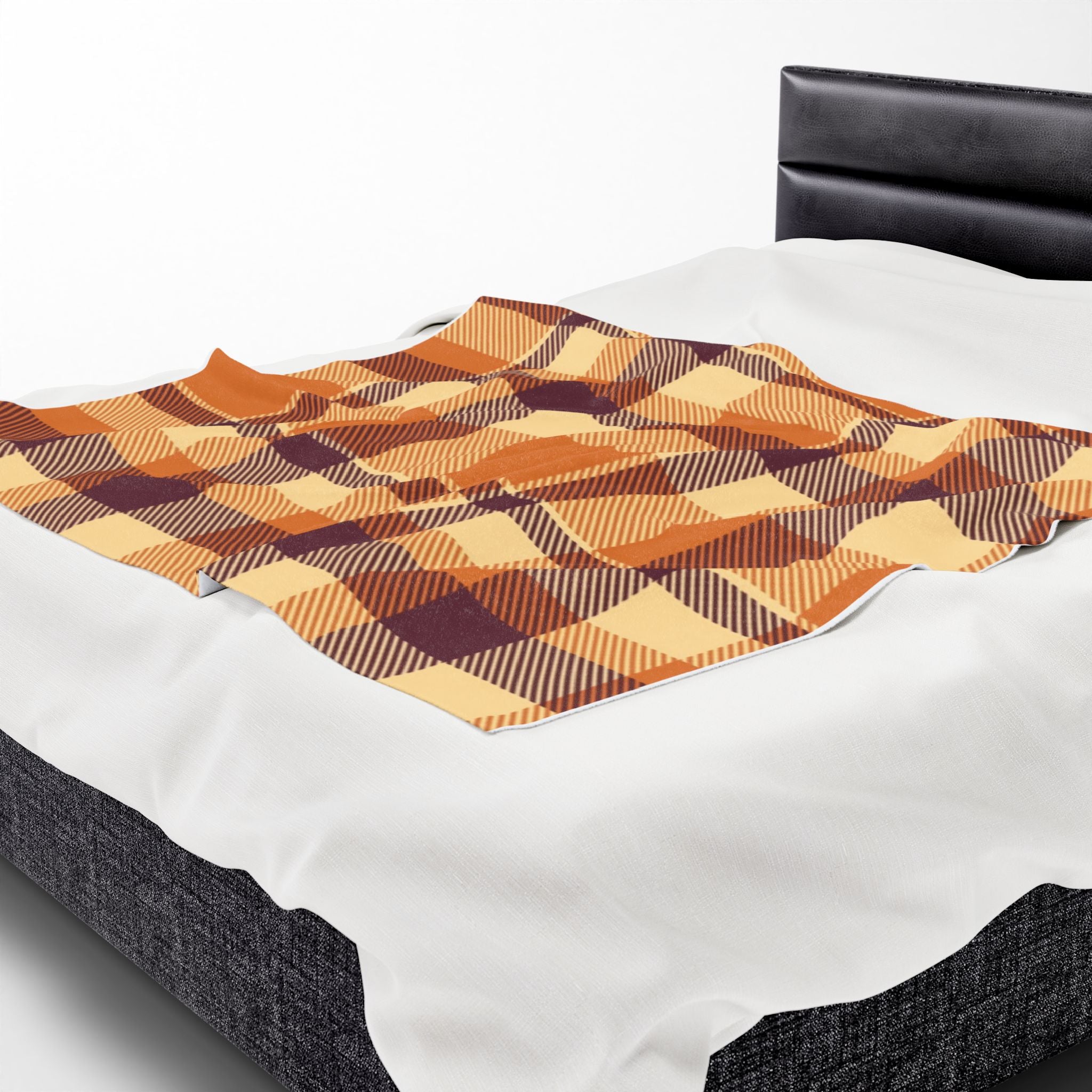 Cozy Plaid Velveteen Plush Blanket | Soft Throw for Fall, Winter, Home Décor, Gifts, Snuggling
