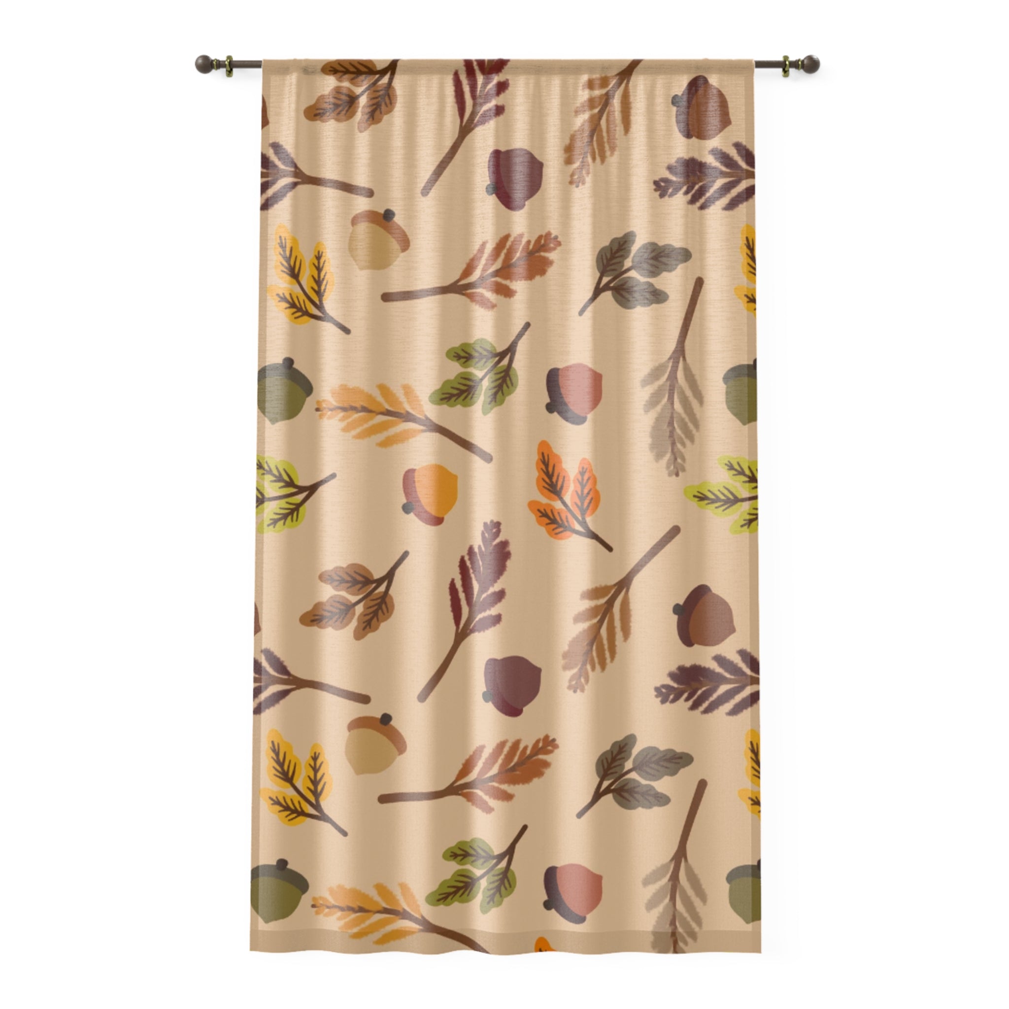 Autumn Leaves Window Curtain - Cozy Home Decor, Fall Aesthetic, Living Room, Bedroom, Seasonal Decor, Nature-Inspired