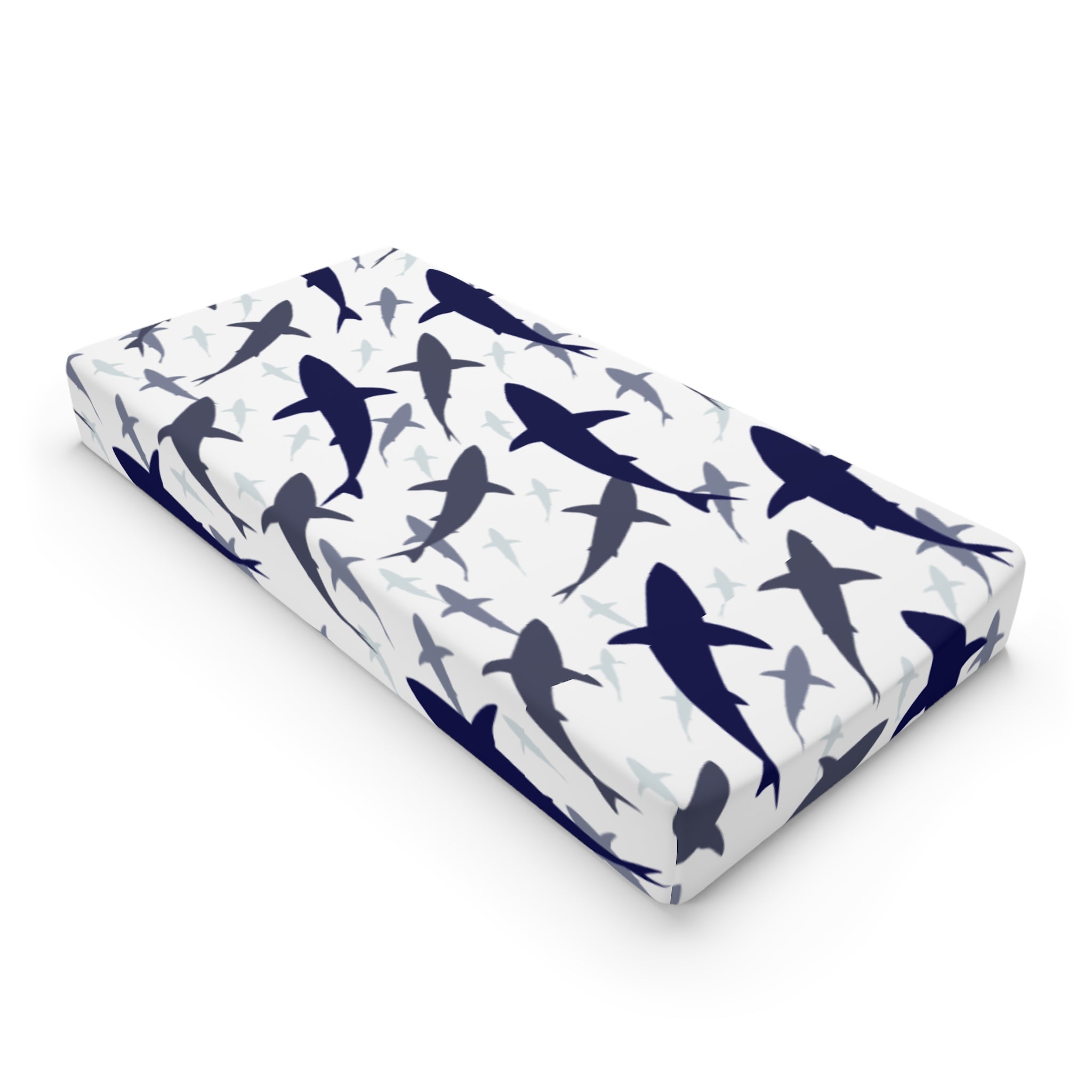 Nautical Baby Changing Pad Cover, Shark Design, Baby Shower Gift, Nursery Decor, Waterproof Crib Covers, Ocean Theme