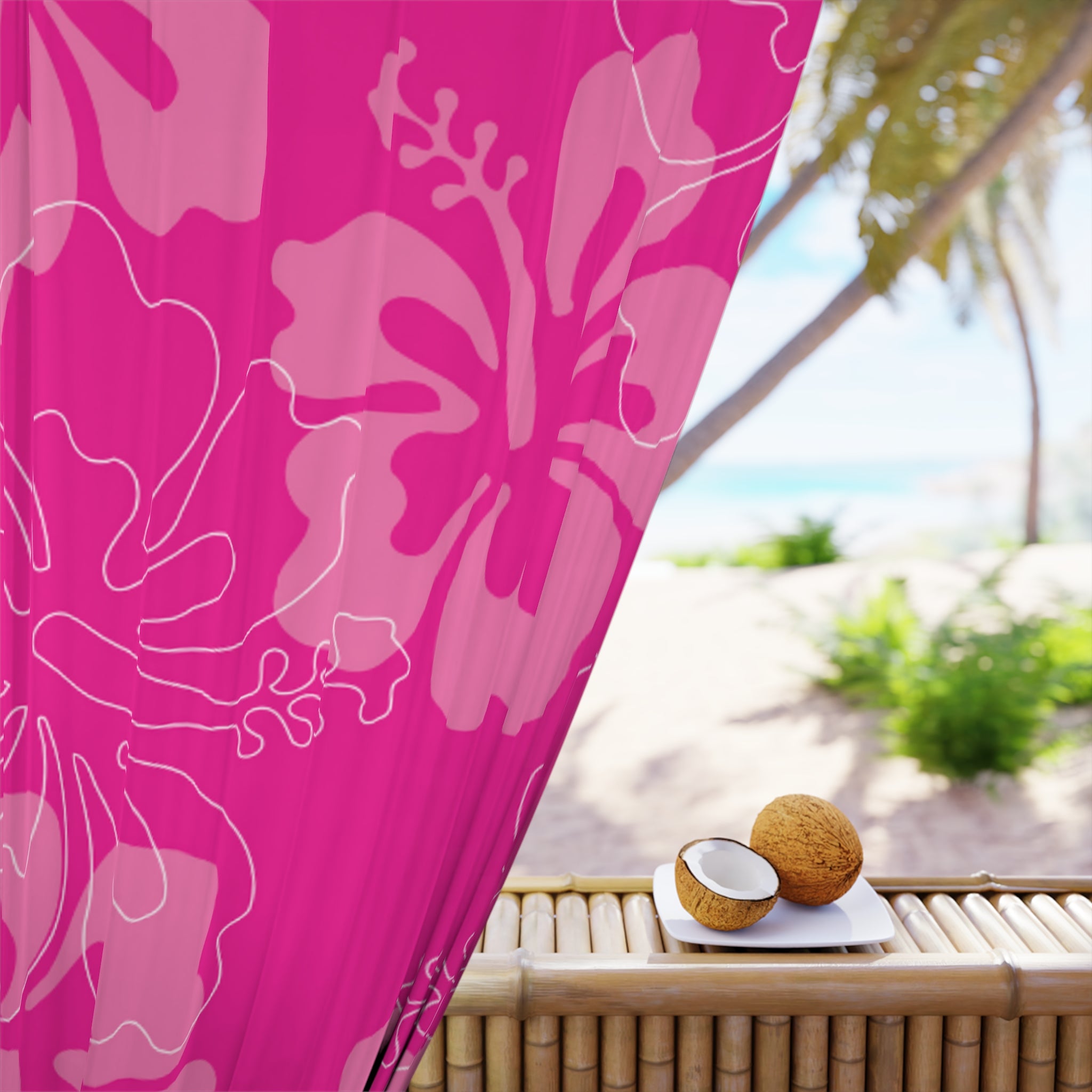 Vibrant Floral Window Curtain - Chic Home Decor, Tropical Vibe, Living Room Accent, Bedroom Elegance, Gift for Housewarming, Summer Theme