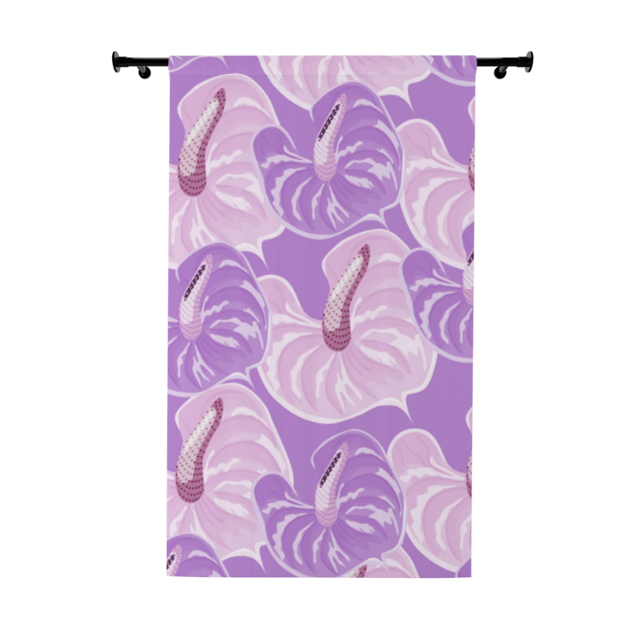 Purple Floral Window Curtains