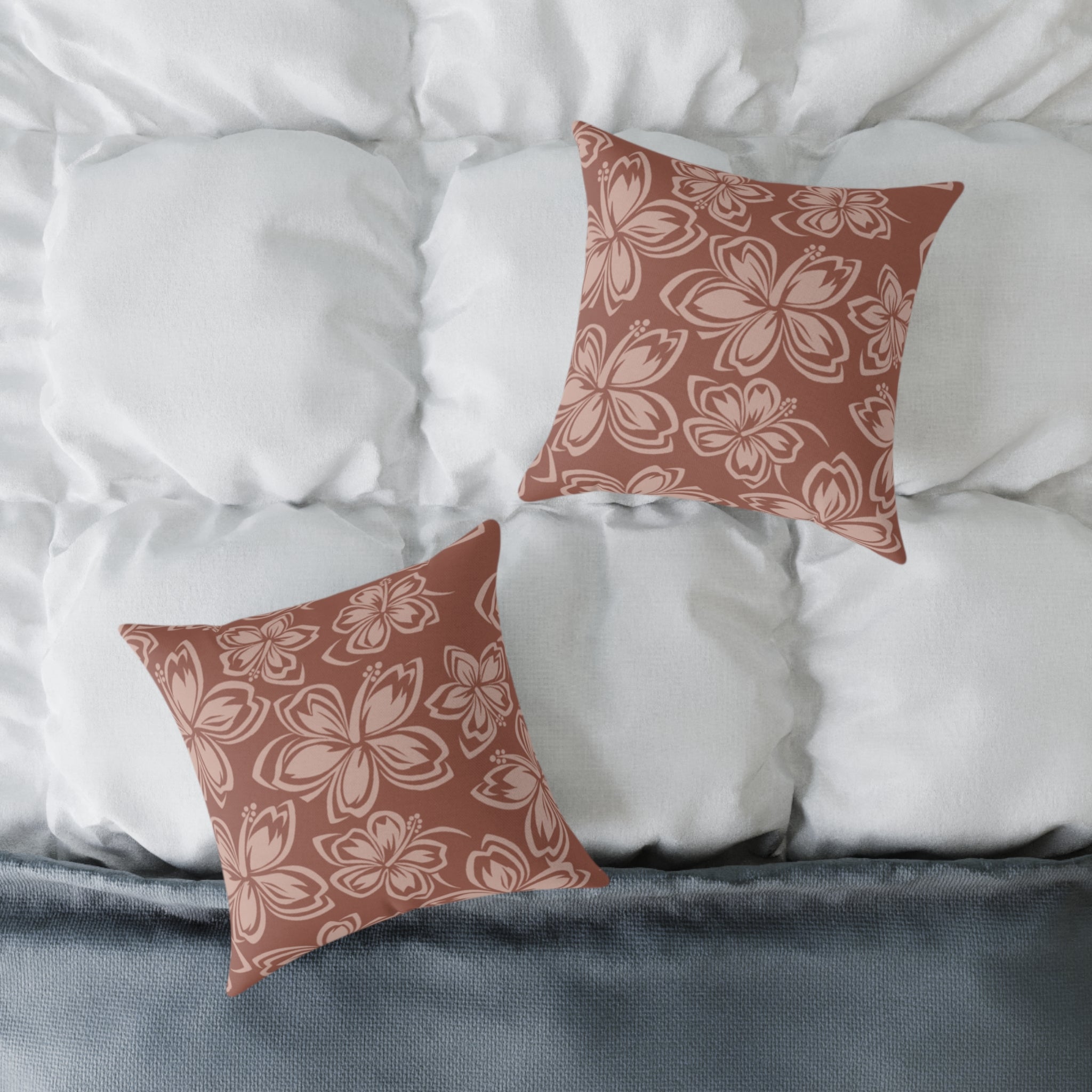 Elegant Floral Square Poly Canvas Pillow, Cozy Home Décor, Gift for Flower Lovers, Accent Cushion, Vintage Vibes