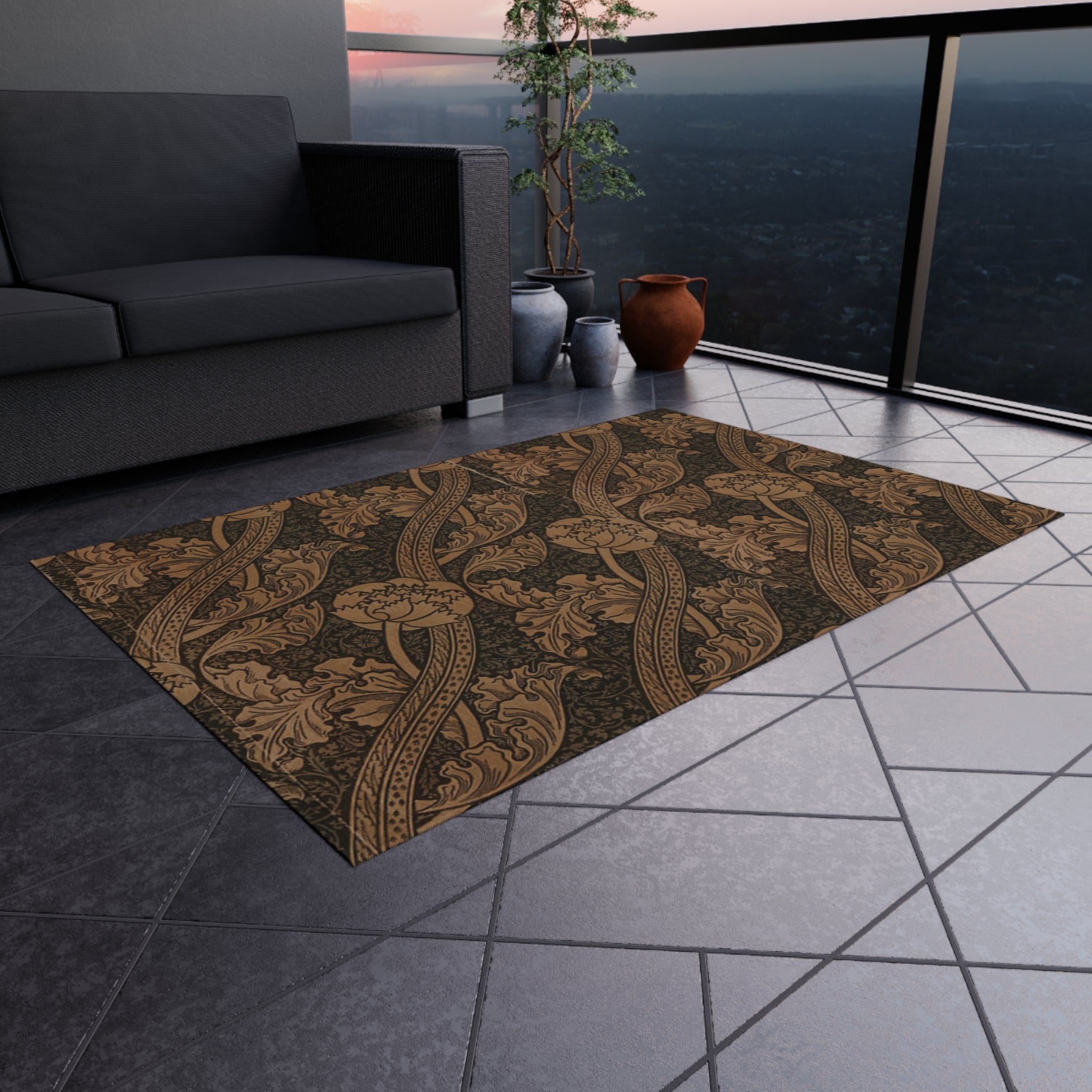 Stylish Outdoor Rug for Patios, Garden Decor, Durable Entryway Mat, Home Makeover, Modern Aesthetic, Perfect for Parties