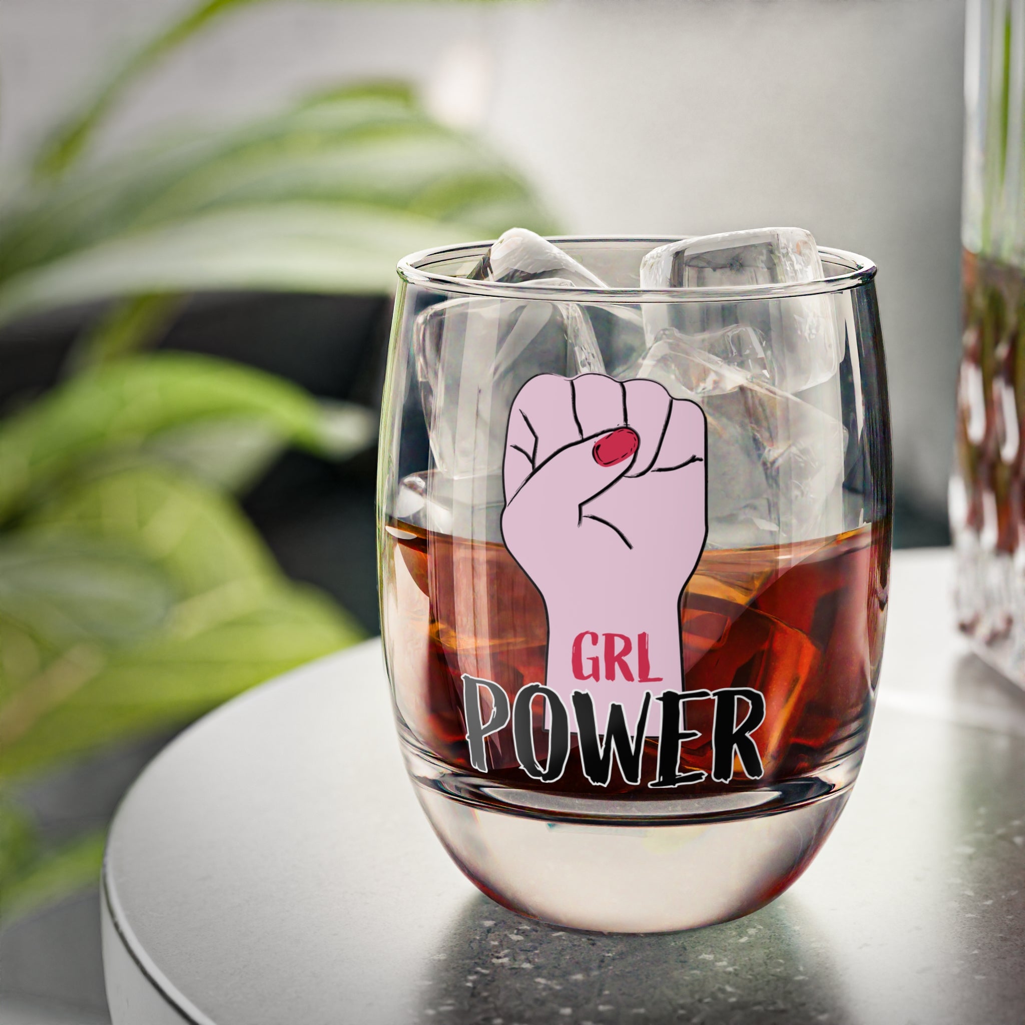 Empowering Whiskey Glass - GRL POWER, Feminist Gift, Home Bar Decor, Unique Glassware, Birthday Present, Celebration