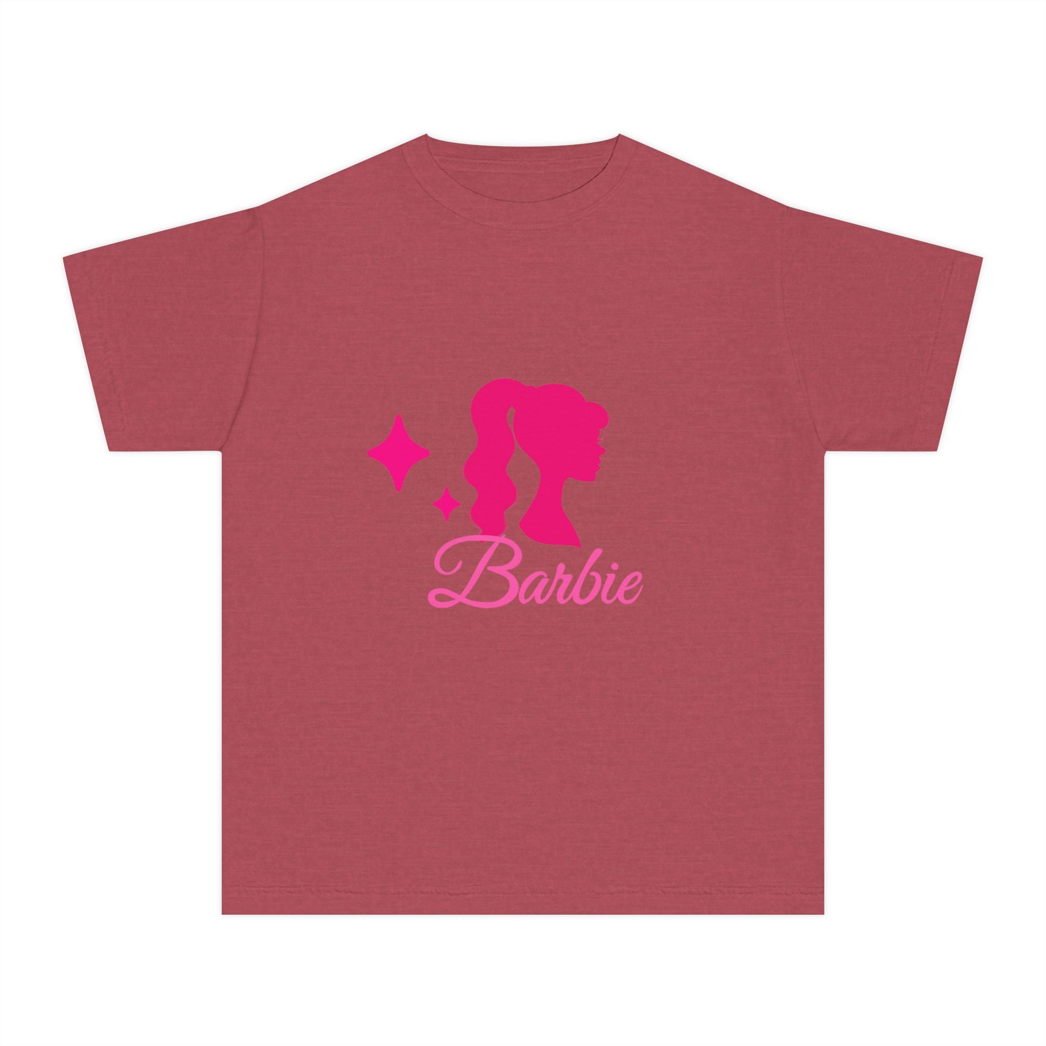 Barbie-Inspired Youth Midweight Tee, Pink Graphic Shirt, Kids Fashion Tee, Birthday Gift, Trendy Youth Apparel, Playful Summer Top