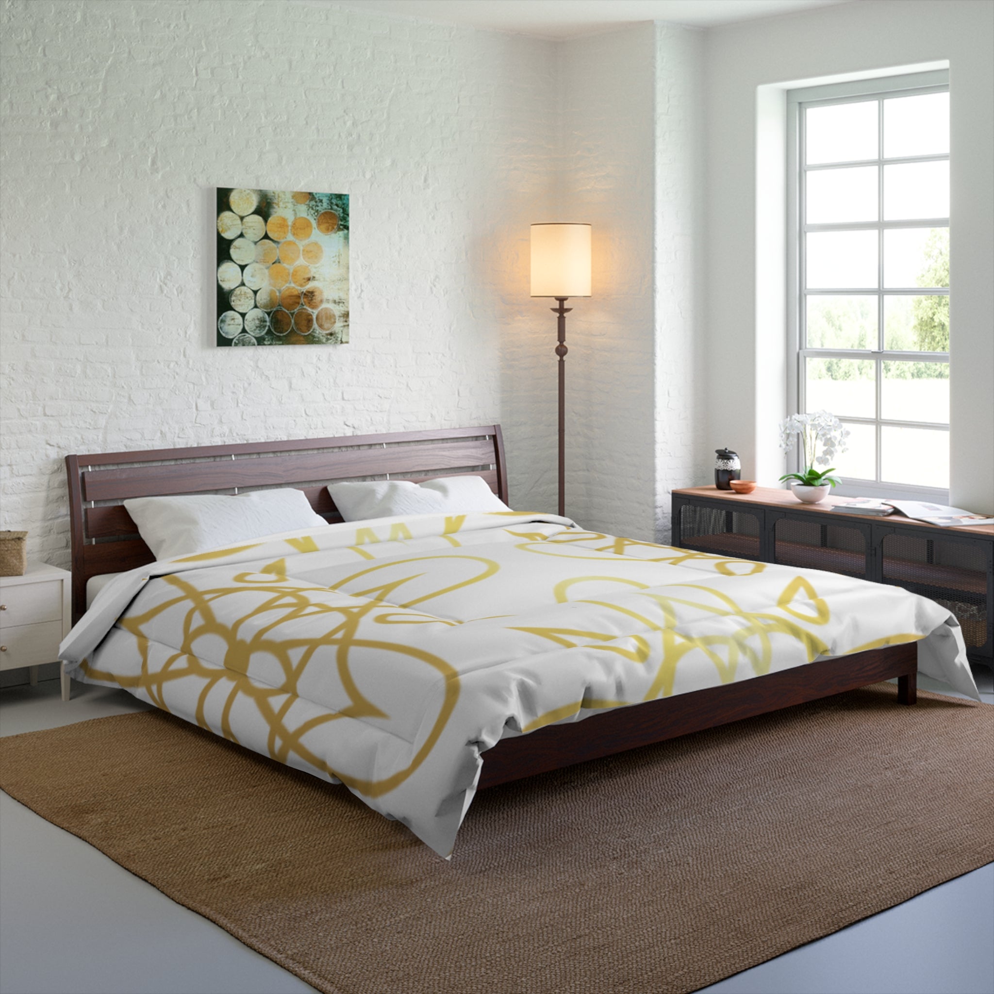 Elegant Geometric Comforter | Cozy Bedroom Decor, Modern Bedding, Luxury Home Textiles, Wedding Gift, Cozy Gift