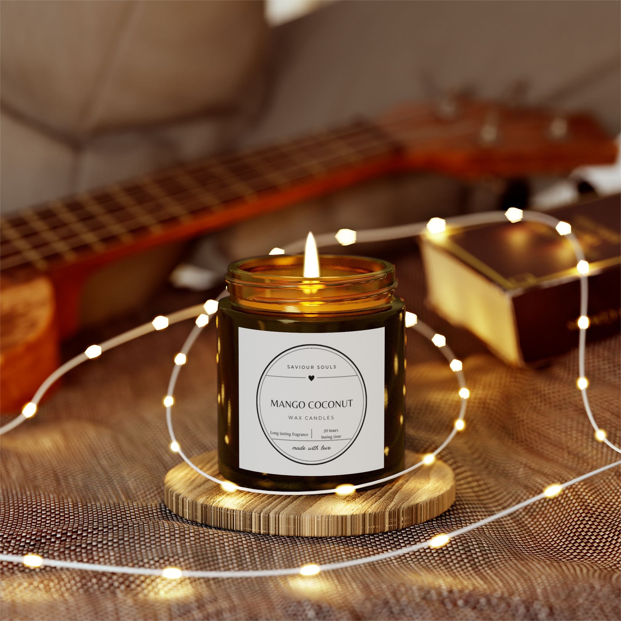 Mango Coconut Scented Candles | 4oz & 9oz | Relaxing Aromatherapy | Home Decor | Gifts for Her