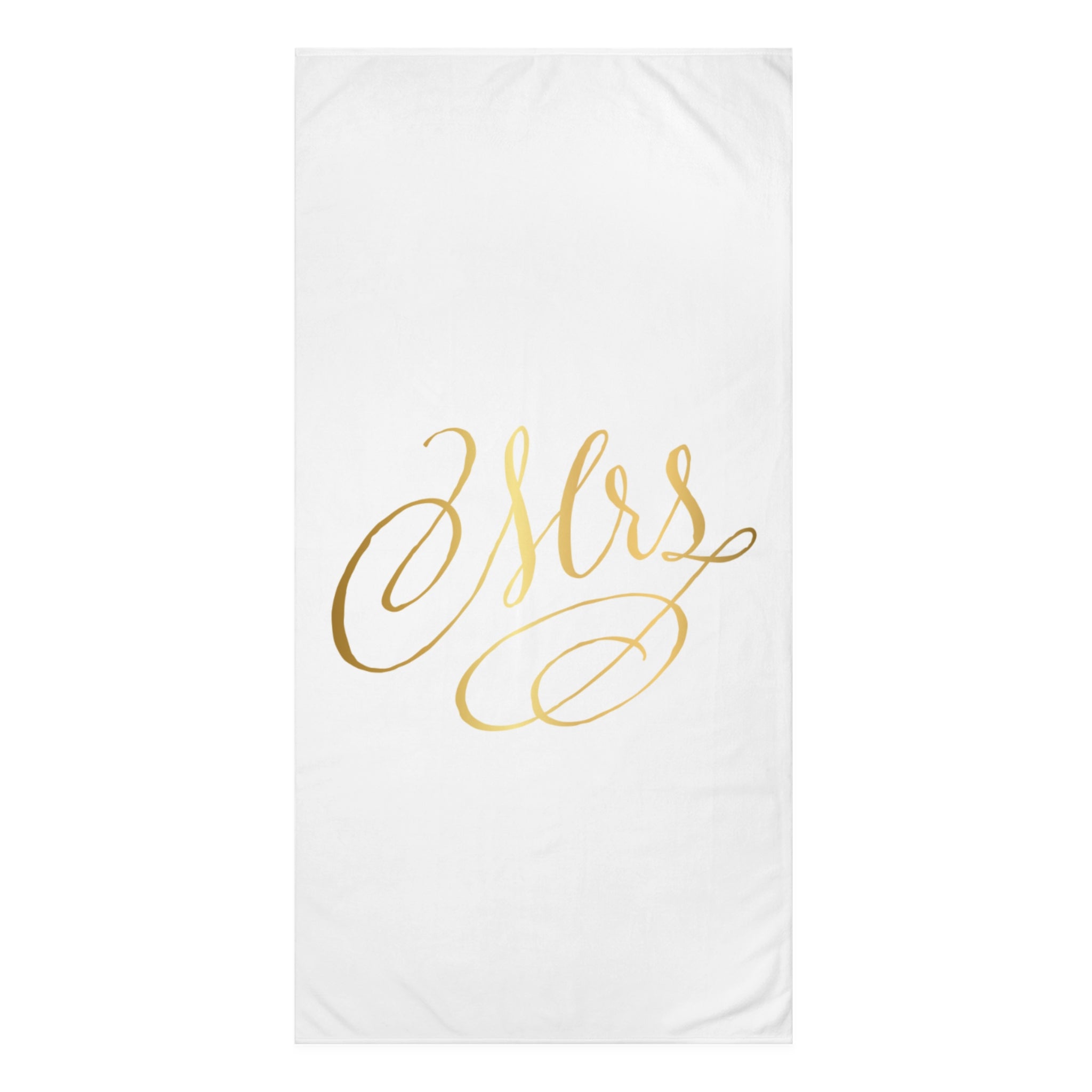 Elegant Mink-Cotton Towel with 'Mrs' Design, Spa Gift, Wedding Gift, Bridal Shower Favor, Home Decor, Beach Towel Accessory