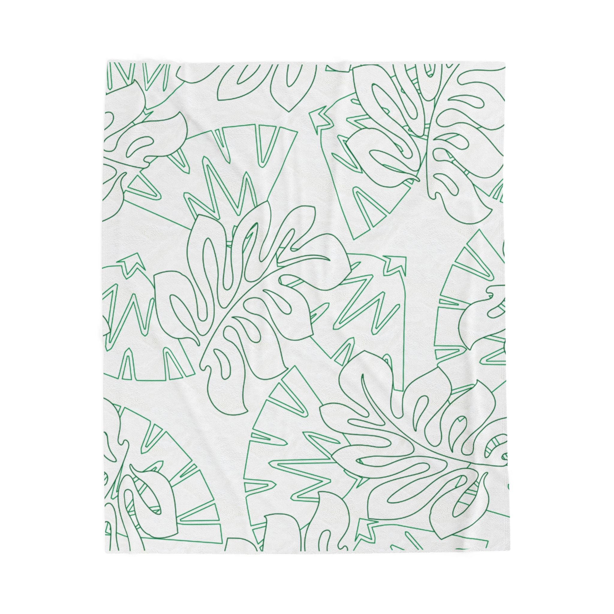 Tropical Leaves Plush Blanket - Cozy, Soft, Decorative Throw for Home, Gift for Her, Summer Vibes, Relaxation Decor