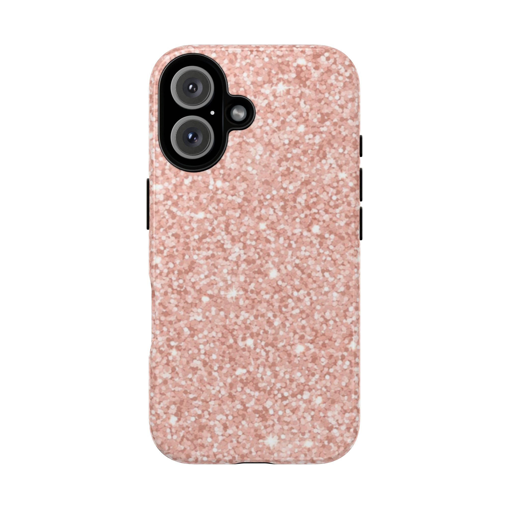 Rose Gold Glitter Phone Case, Tough Cases, Fashion Accessories, Unique Gifts, Birthday Present, Trendy Tech