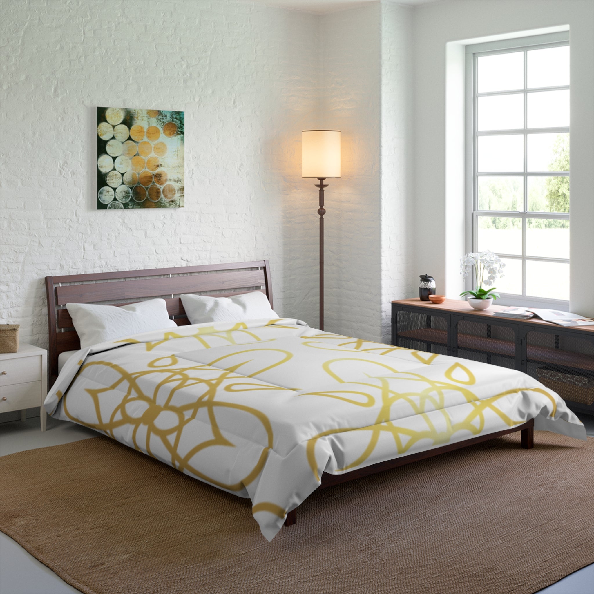 Elegant Geometric Comforter | Cozy Bedroom Decor, Modern Bedding, Luxury Home Textiles, Wedding Gift, Cozy Gift