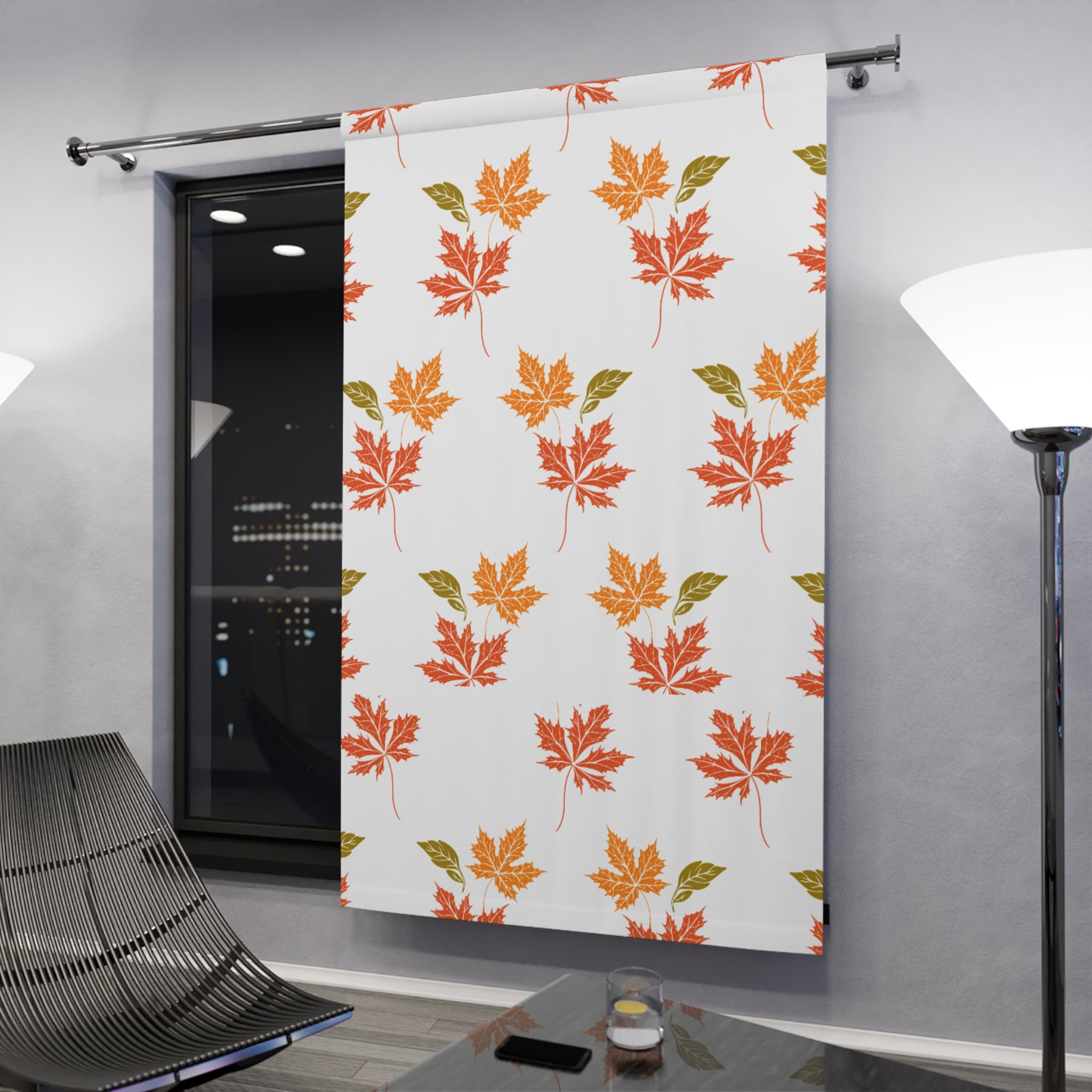 Autumn Leaf Window Curtain, Fall Decor, Seasonal Drapes, Cozy Living Room Accent, Thanksgiving Home Decorations