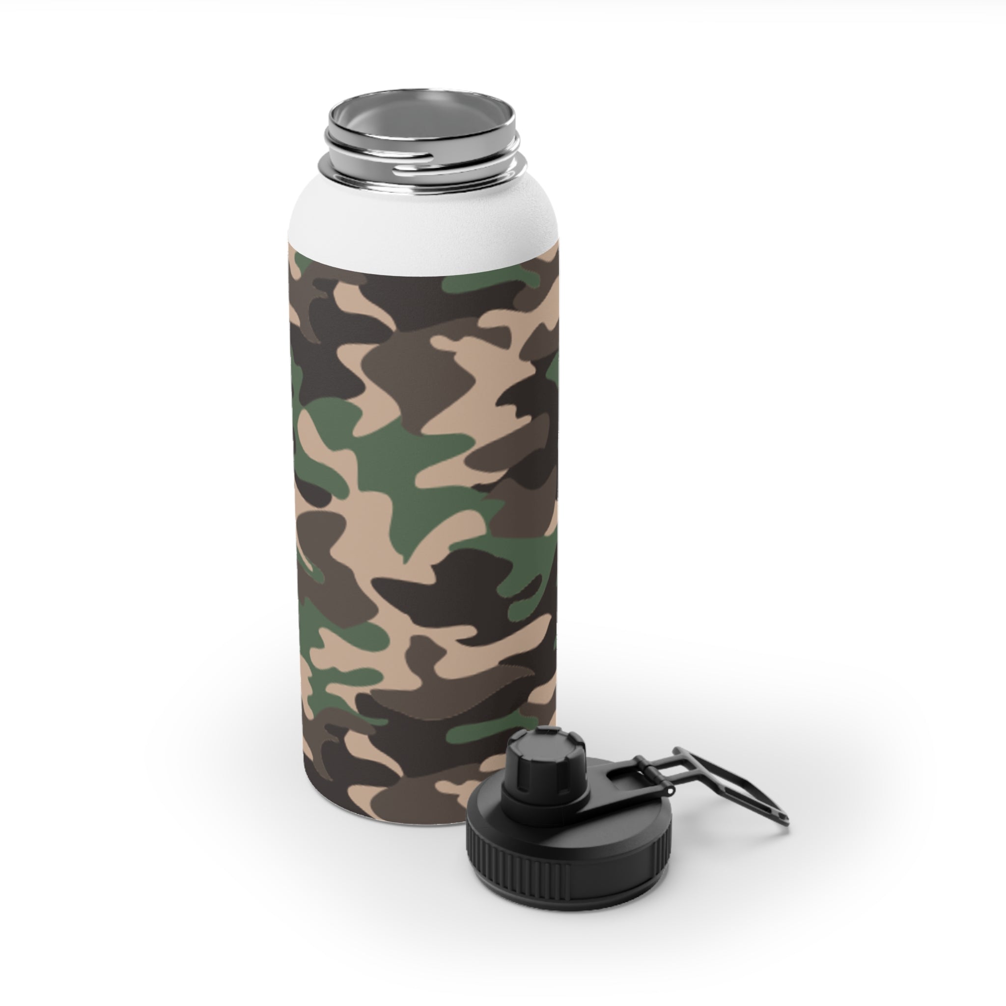 Camo Stainless Steel Water Bottle - Durable, Sporty Hydration, Travel Friendly, Outdoor Adventures, Fitness, Gifts