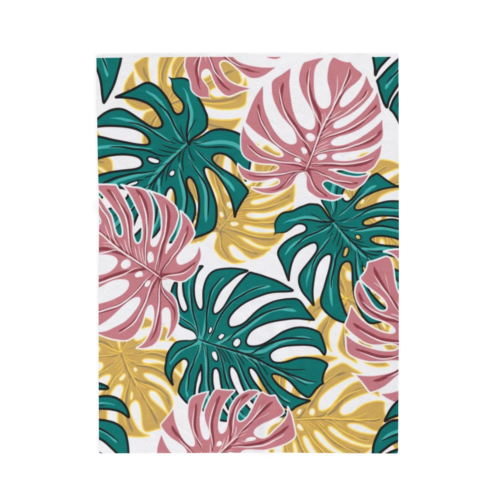 Tropical Velveteen Plush Blanket | Soft & Cozy Throw for Relaxation, Home Decor, Gift, Tropical Vibe, Indoor Comfort, Every Season