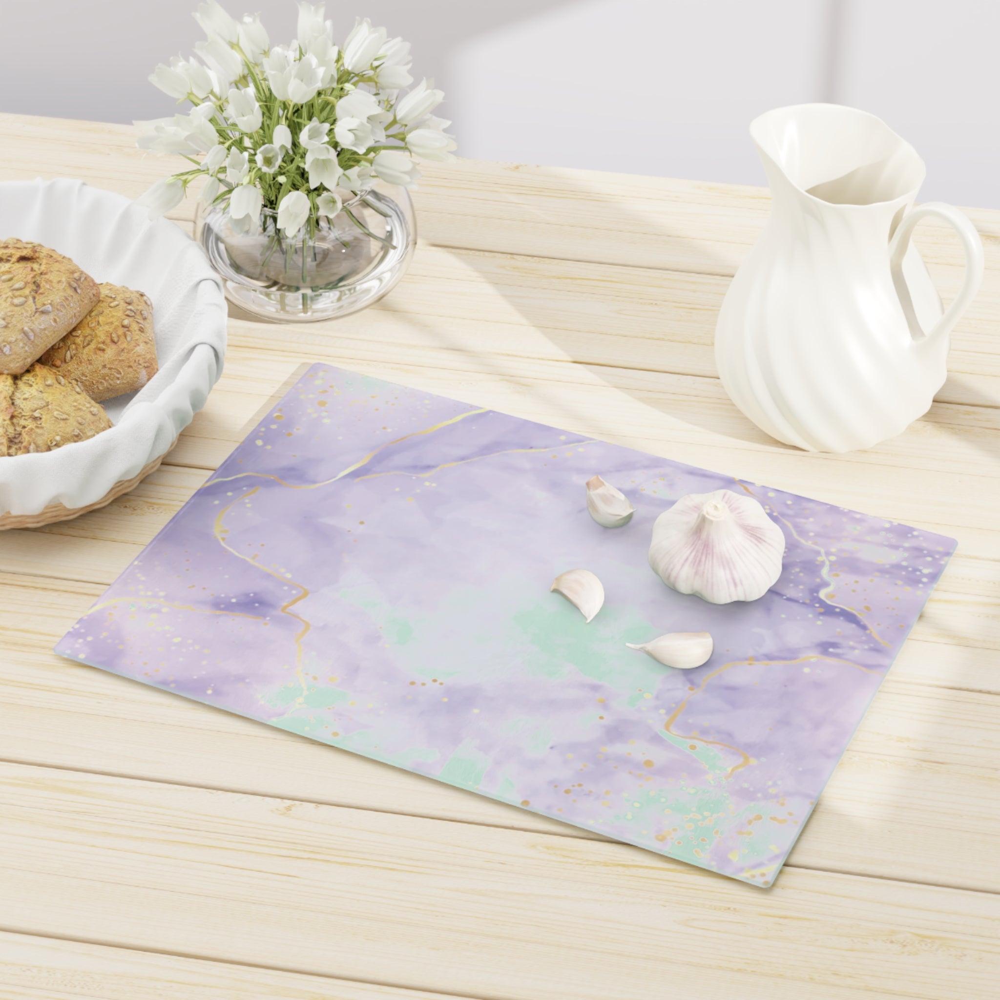 Elegant Marble Cutting Board with Gold Accents, Kitchen Decor, Wedding Gift, Home Cooking, Charcuterie Board