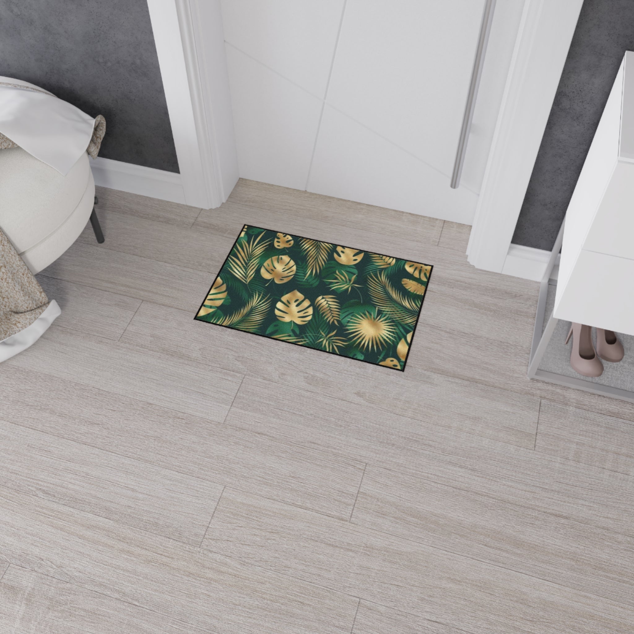 Hawaiian Tropical Monstera Leaf Floor Mat - Heavy Duty Welcome Mat, Indoor Outdoor Rug, Home Decor, Gift for Housewarming, Summer Vibes