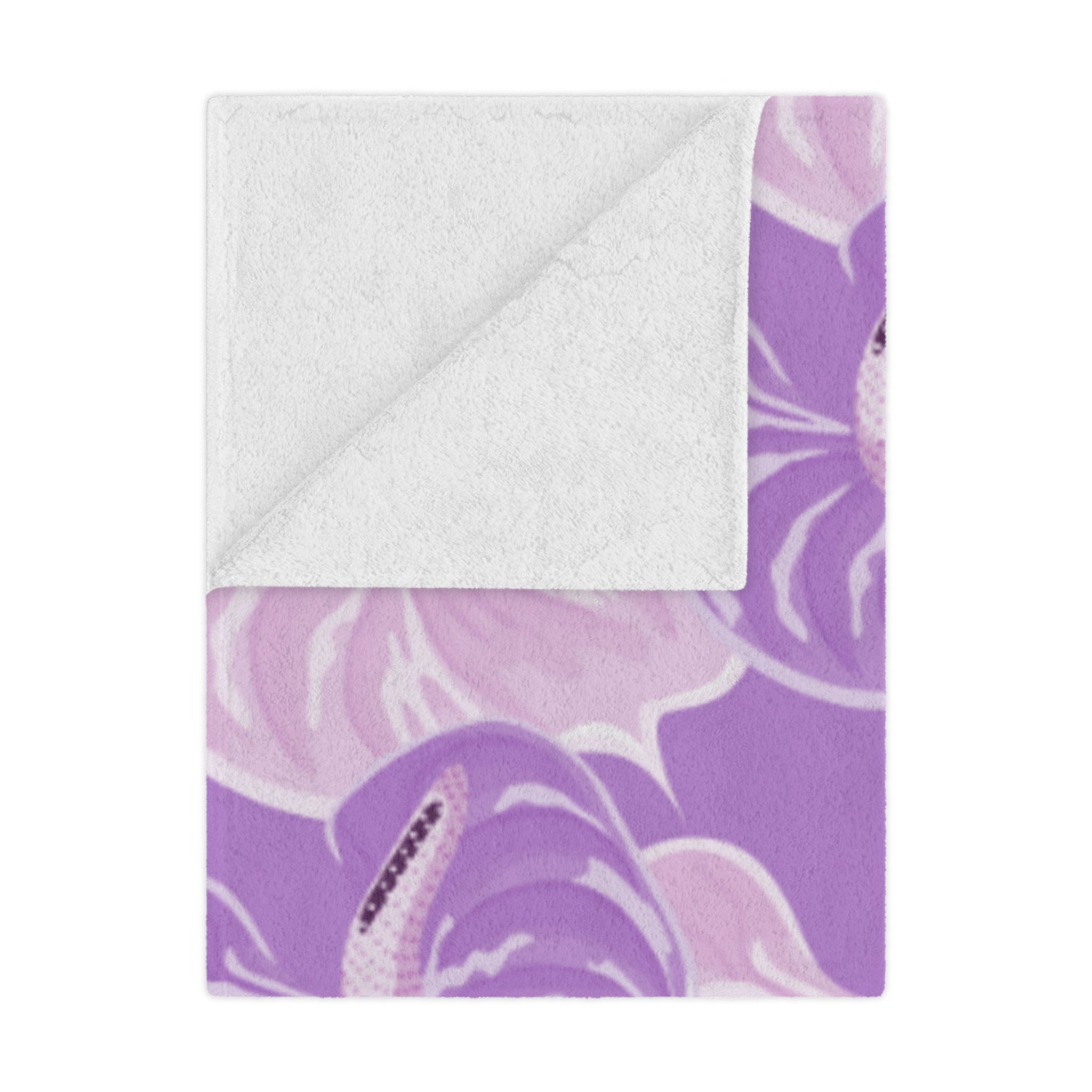 Lavender Floral Minky Blanket, Cozy Throw for Kids, Soft Baby Blanket, Flower Pattern Blankie, Perfect Gift for Girls