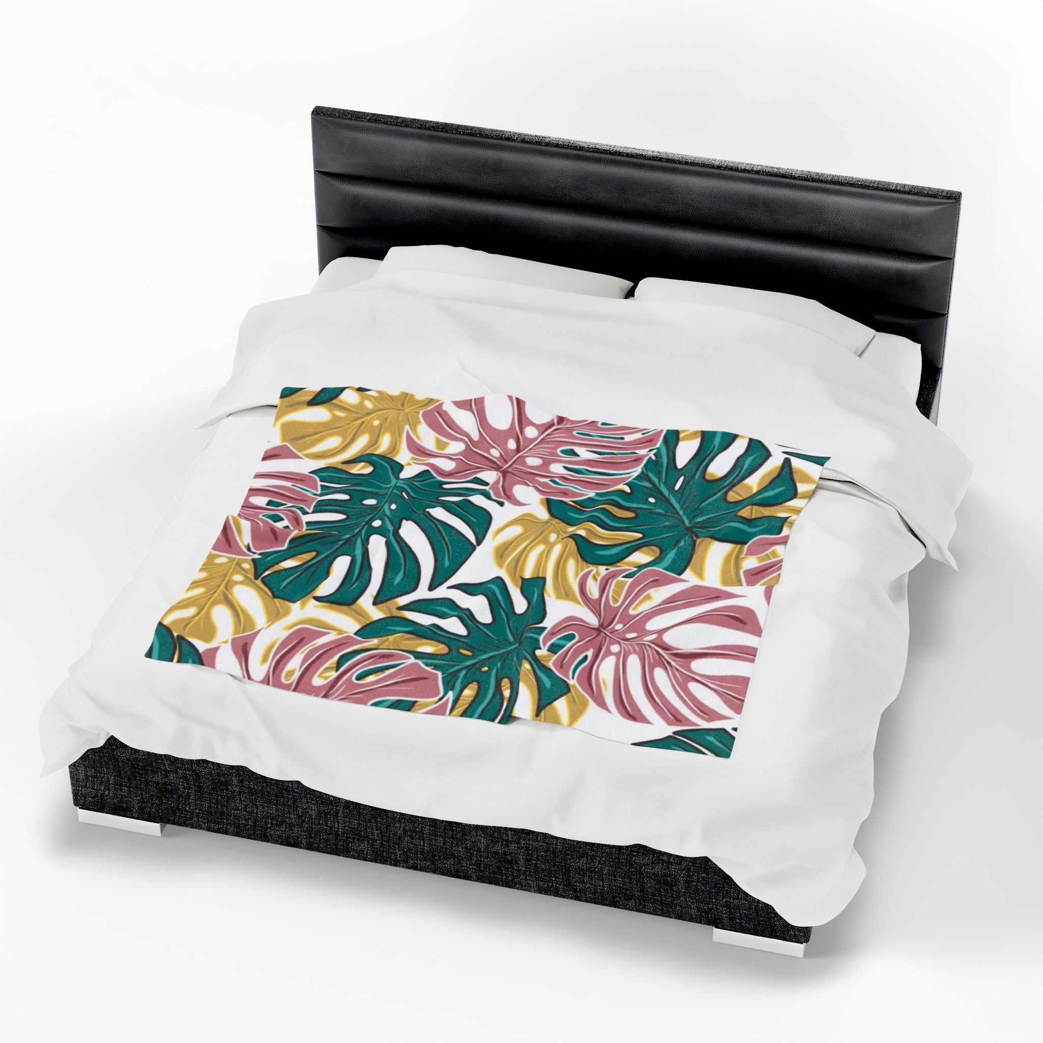 Tropical Velveteen Plush Blanket | Soft & Cozy Throw for Relaxation, Home Decor, Gift, Tropical Vibe, Indoor Comfort, Every Season