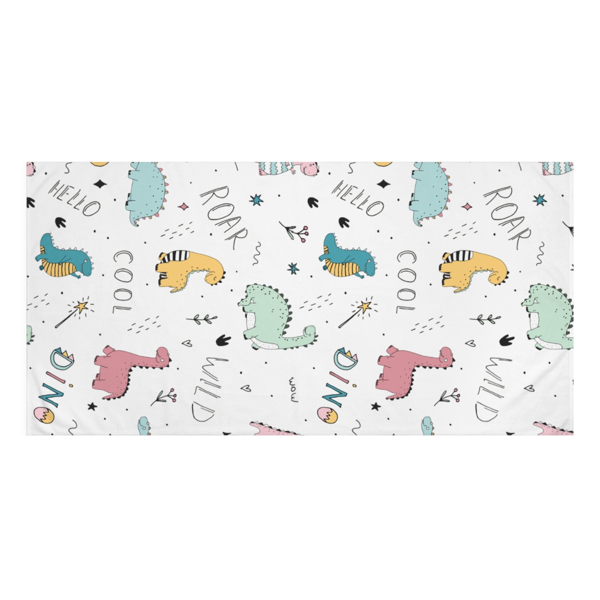 Dinosaur Print Mink-Cotton Towel - Kids Bath Towel, Cute Bath Towel, Kids Beach Towel, Fun Towel for Baby Showers, Dinosaur Themed Gift