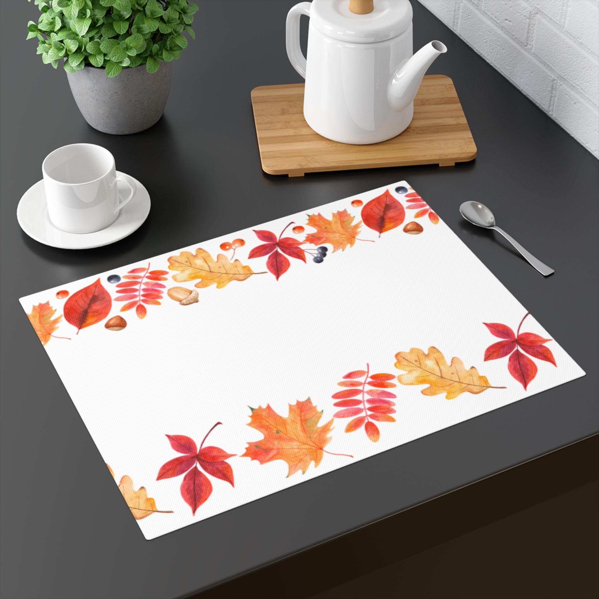 Autumn Leaves Placemat, Fall Table Decor, Seasonal Dining Mat, Thanksgiving Tableware, Harvest Home Accessory, Cozy Kitchen Decoration