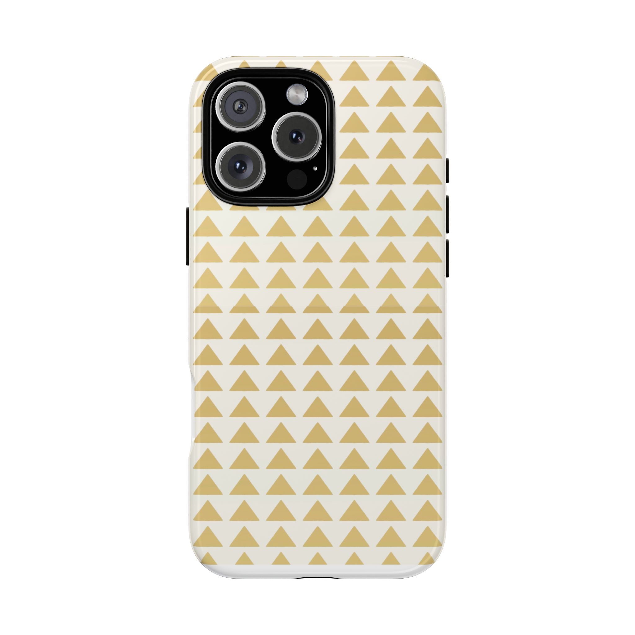 Gold Triangle Phone Case, Chic Phone Cover, Stylish Phone Accessory, Unique Gift for Tech Lovers, Durable Phone Protector