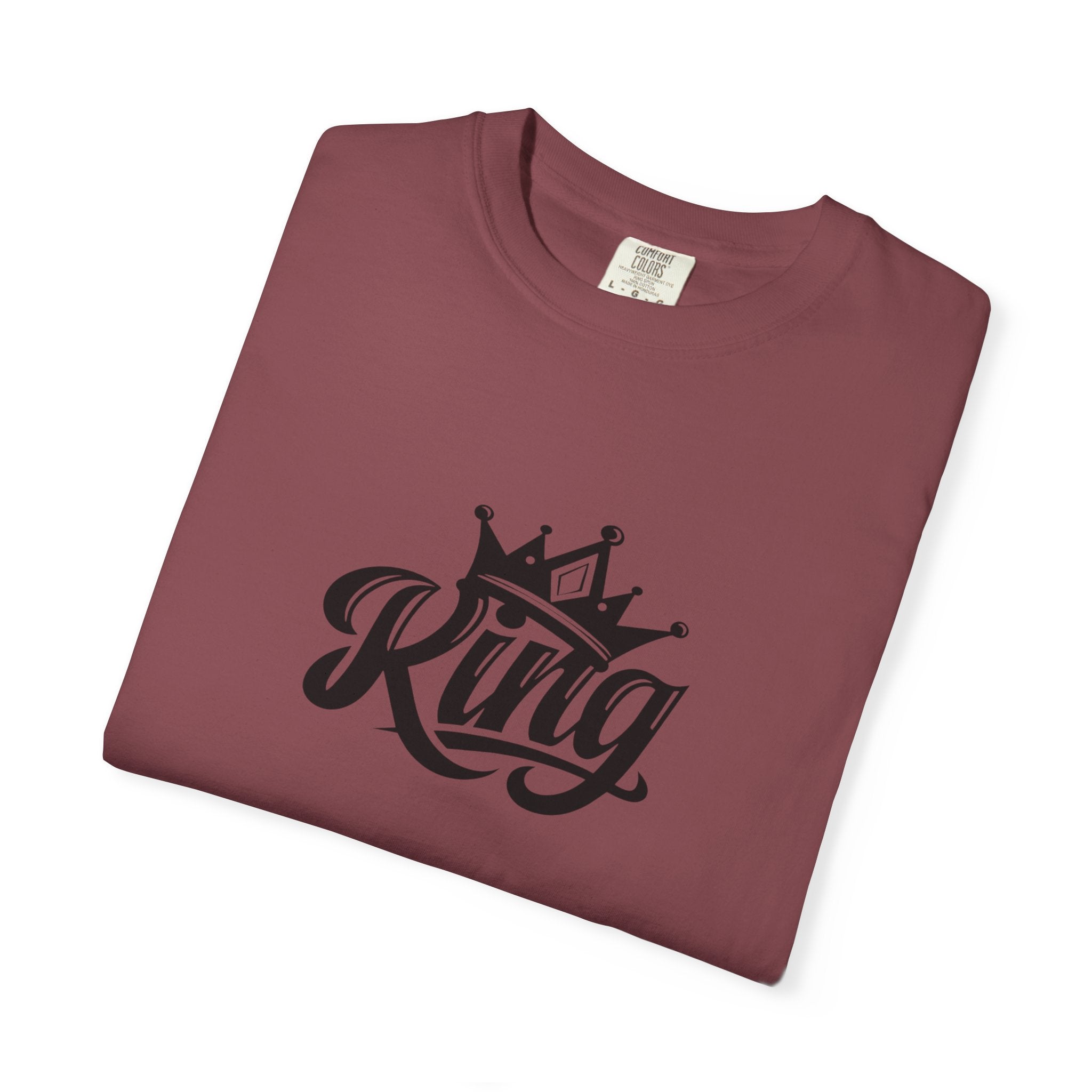 King Crown Garment-Dyed T-Shirt for Men and Women | Unisex Casual Tee, Gift for Dad, Birthday Shirt, Streetwear Style