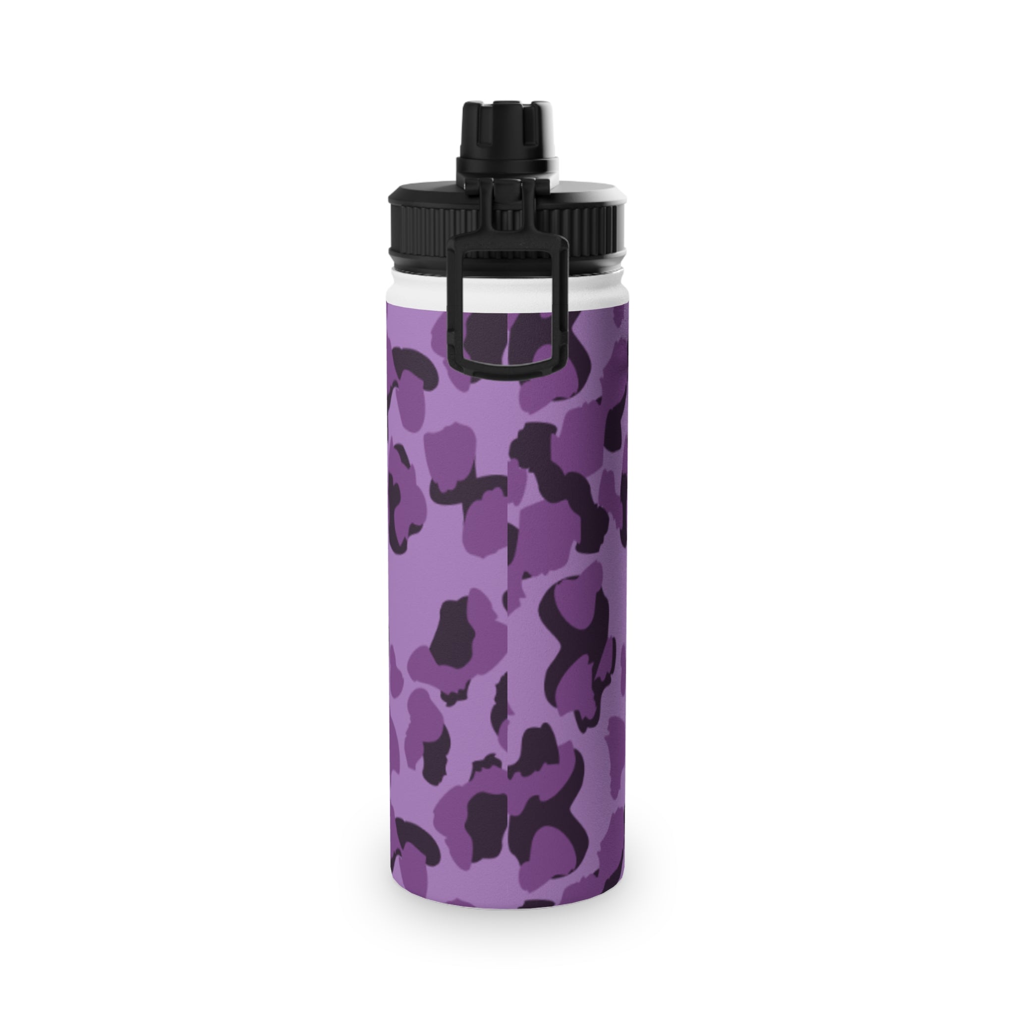 Purple Camo Water Bottle, Travel Hydration, Gym Essential, Eco-Friendly Gift, Active Lifestyle, Sports Gear, Outdoor Accessories