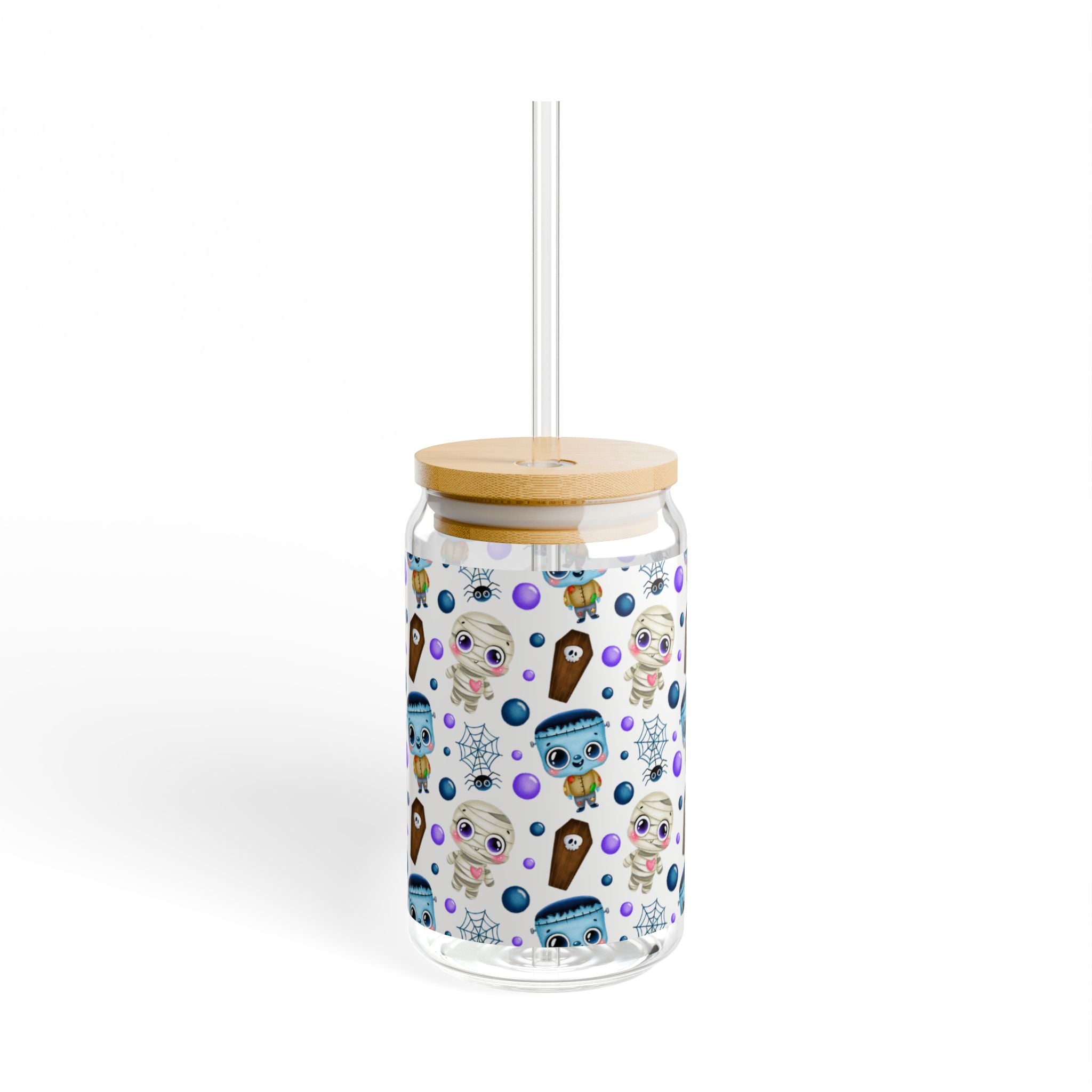 Whimsical Sipper Glass, 16oz | Cute Dessert Drinkware, Fun Party Glass, Unique Gift, Colorful Kitchen Decor, Summer Refreshments