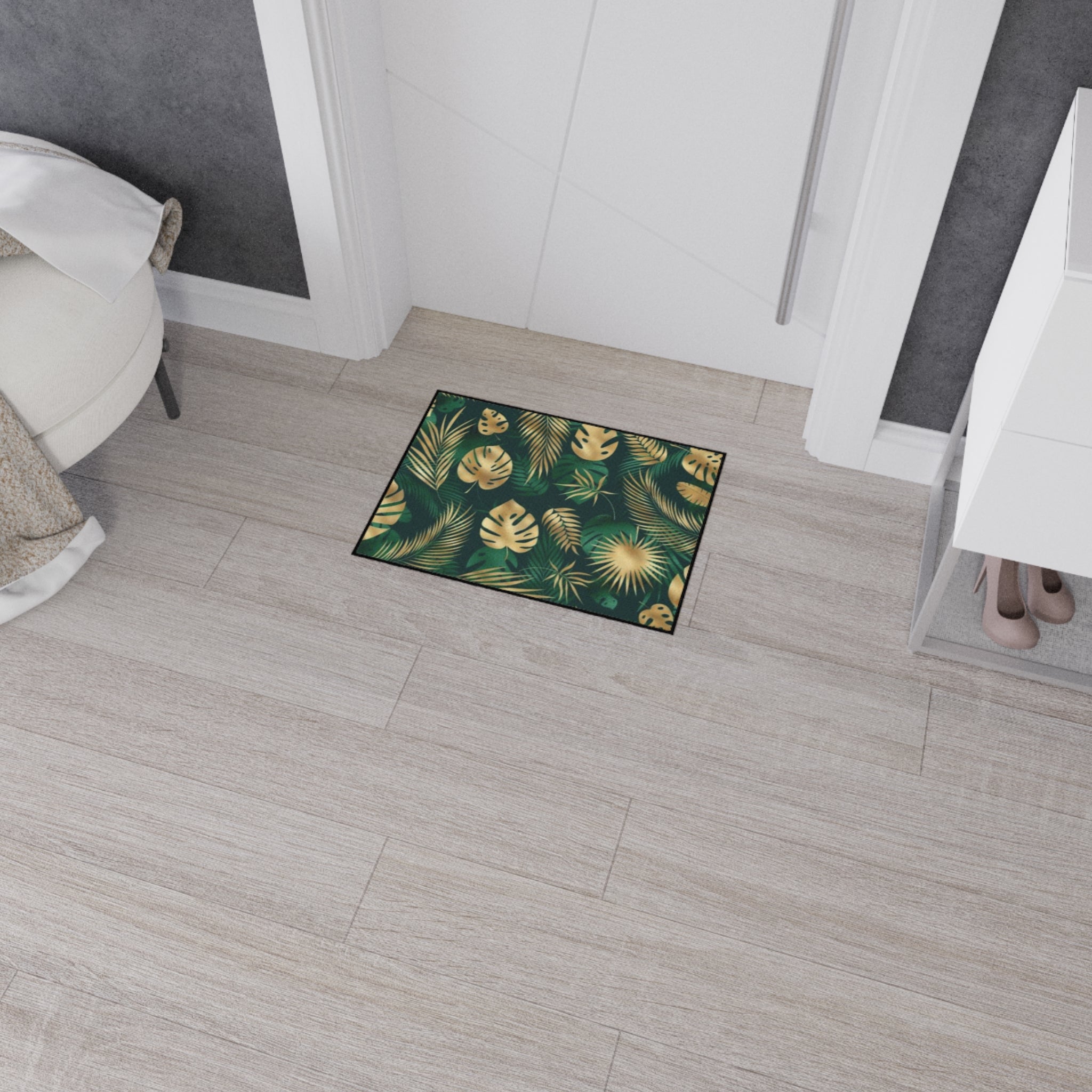Hawaiian Tropical Monstera Leaf Floor Mat - Heavy Duty Welcome Mat, Indoor Outdoor Rug, Home Decor, Gift for Housewarming, Summer Vibes