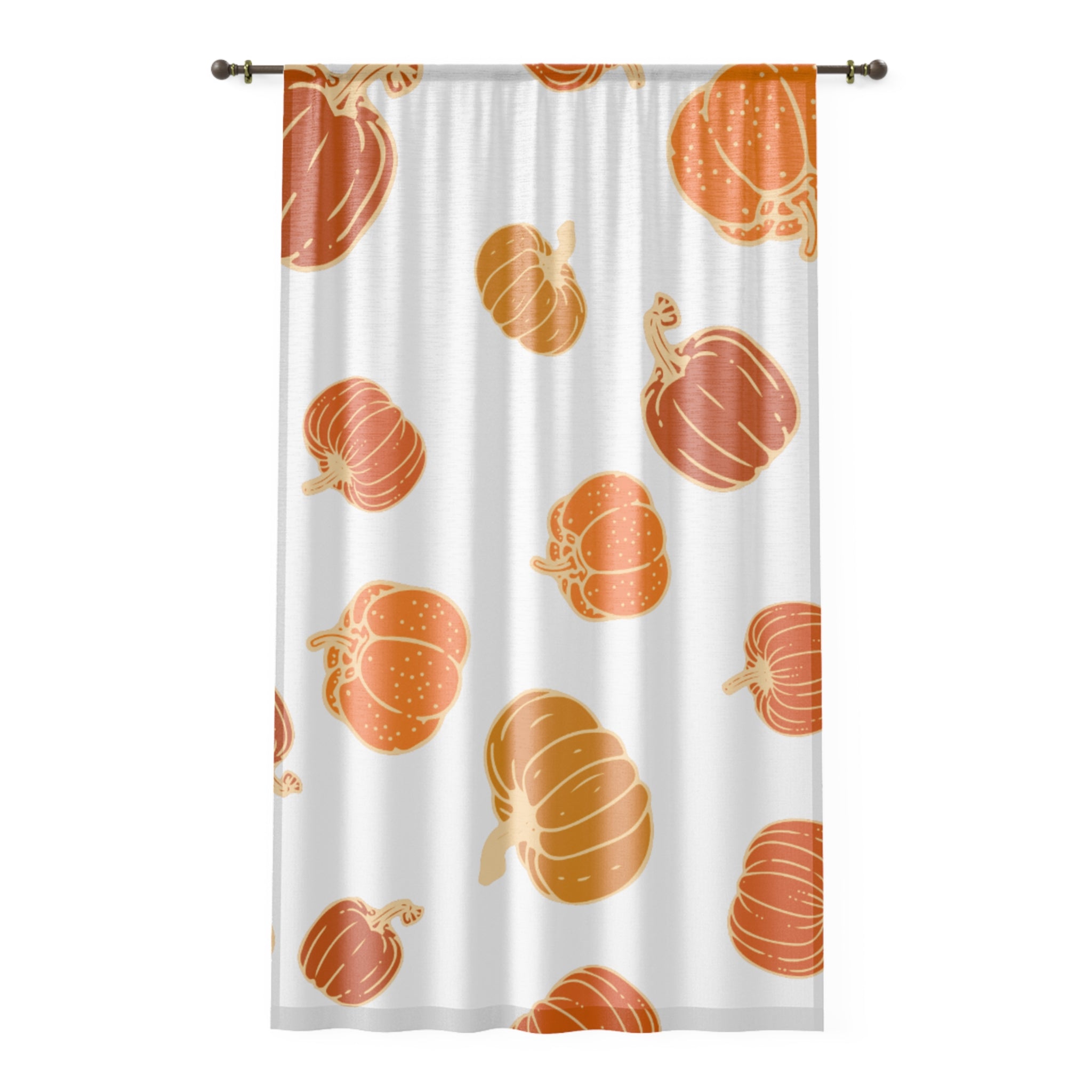 Cozy Pumpkin Window Curtain, Fall Decor, Autumn Home Accent, Harvest Gathering, Seasonal Window Treatment, Halloween Decor