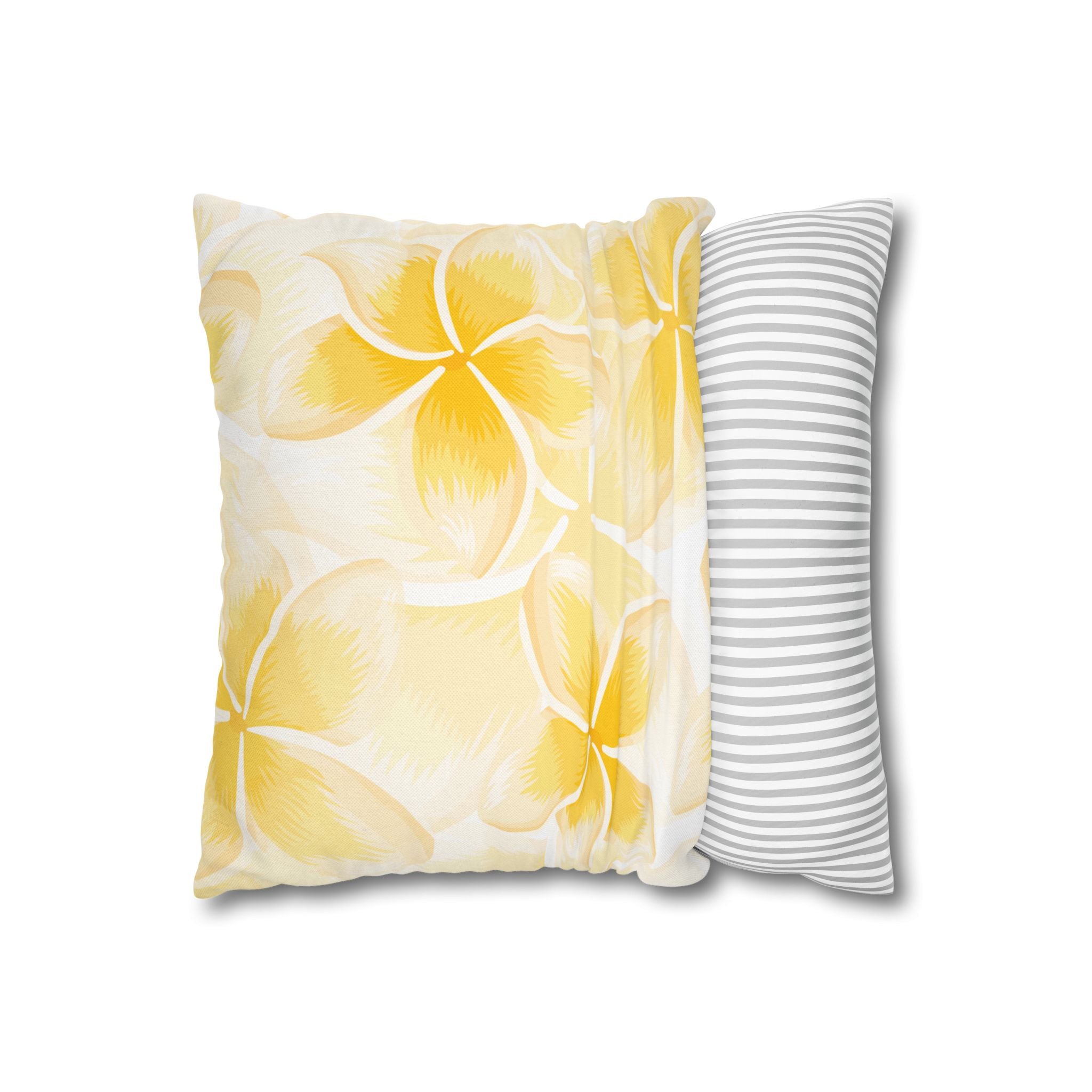 Sunny Floral Pillowcase for Home Decor, Bright Tropical Vibe, Decorative Throw Pillow Case, Gifts for Housewarming, Summer Decor