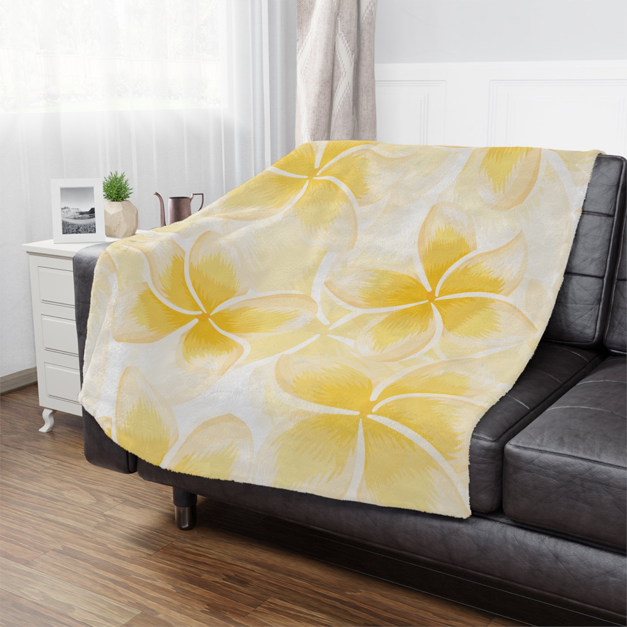 Sunny Floral Velveteen Blanket | Cozy Home Decor, Gift for Her, Summer Vibes, Lounge Throw, Baby Shower Essentials