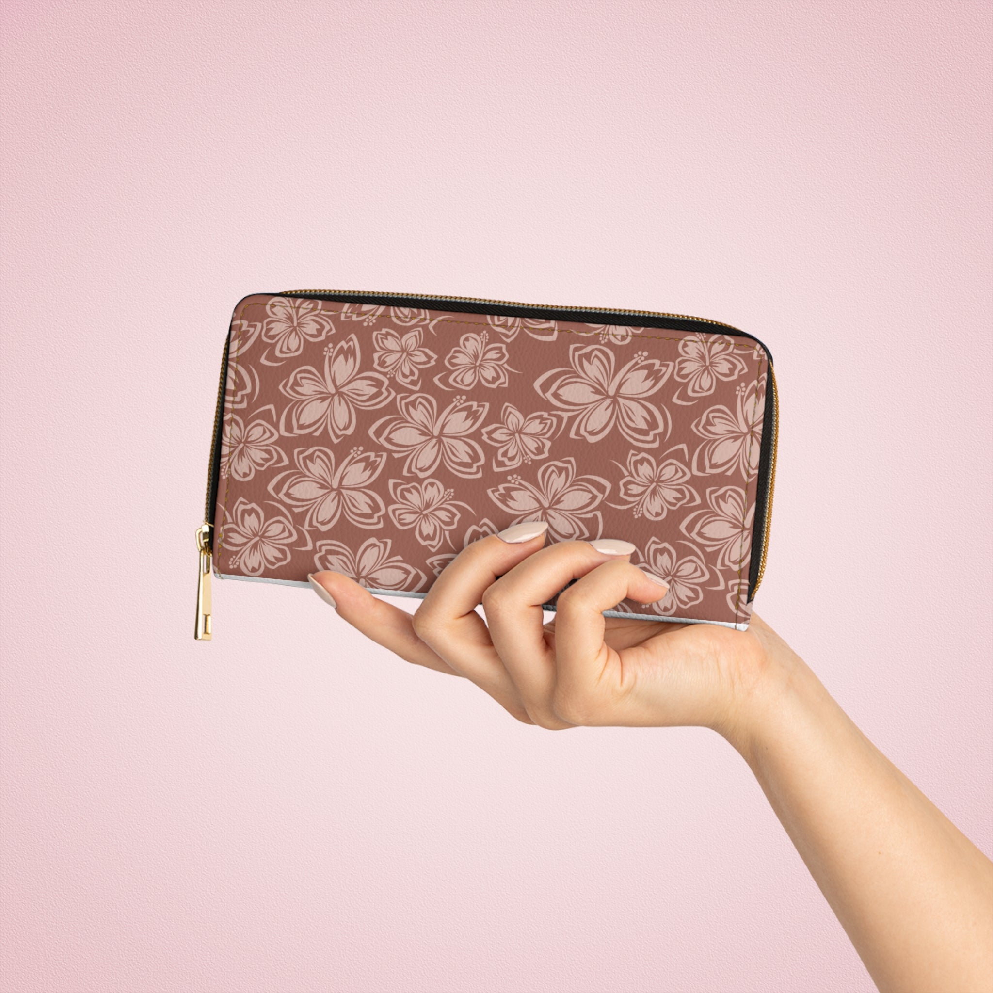 Hawaiian Hibiscus Floral Zipper Wallet | Stylish Women's Accessory, Perfect Gift for Her, Travel Wallet, Everyday Use, Mother's Day Gift