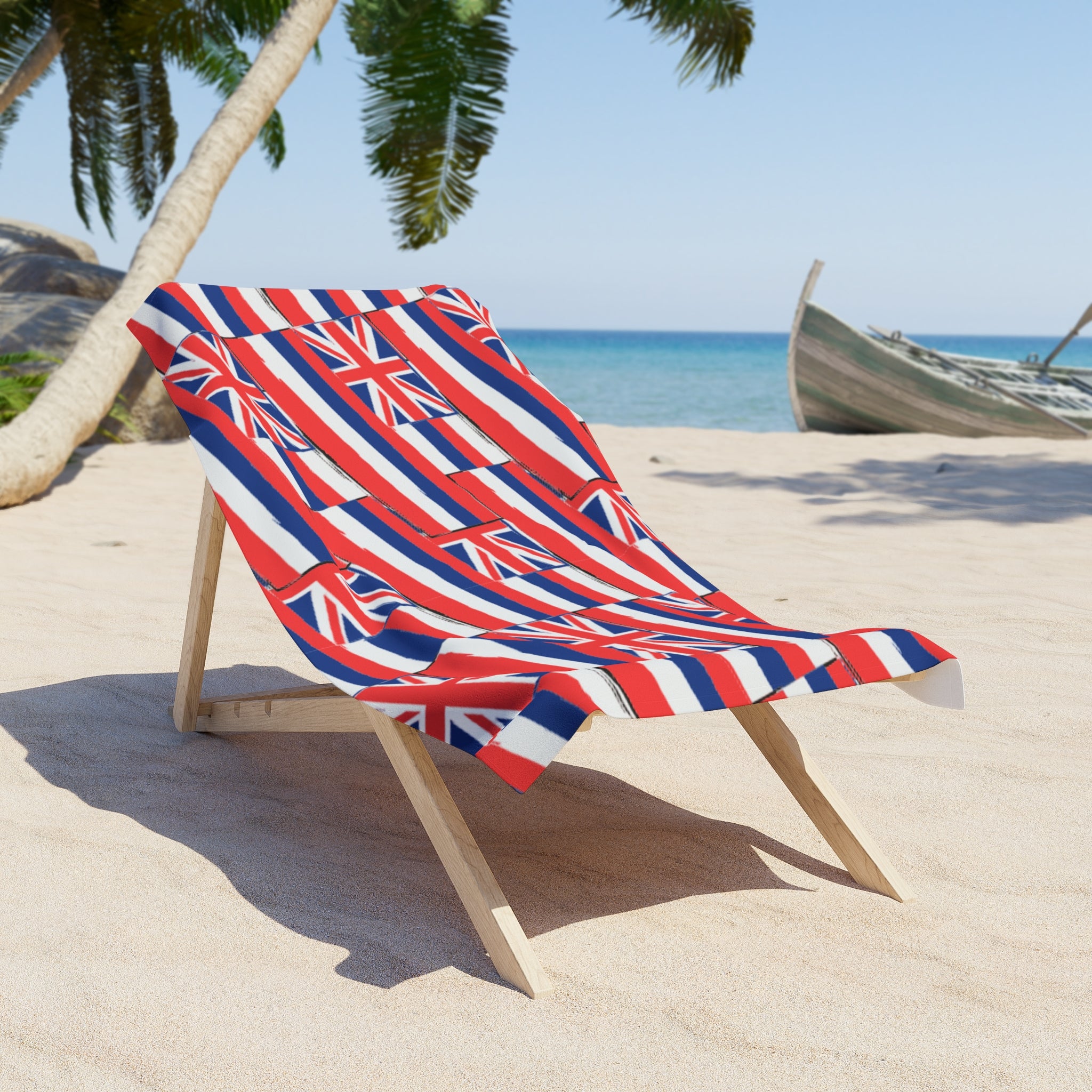 Hawaiian Flag Beach Towel - Perfect for Sunbathing, Swimming, and Relaxing on the Beach, Tropical Design, Summer Vacation Essential, Beach
