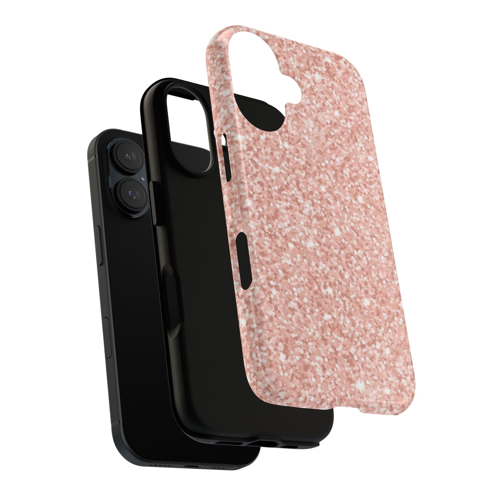 Rose Gold Glitter Phone Case, Tough Cases, Fashion Accessories, Unique Gifts, Birthday Present, Trendy Tech
