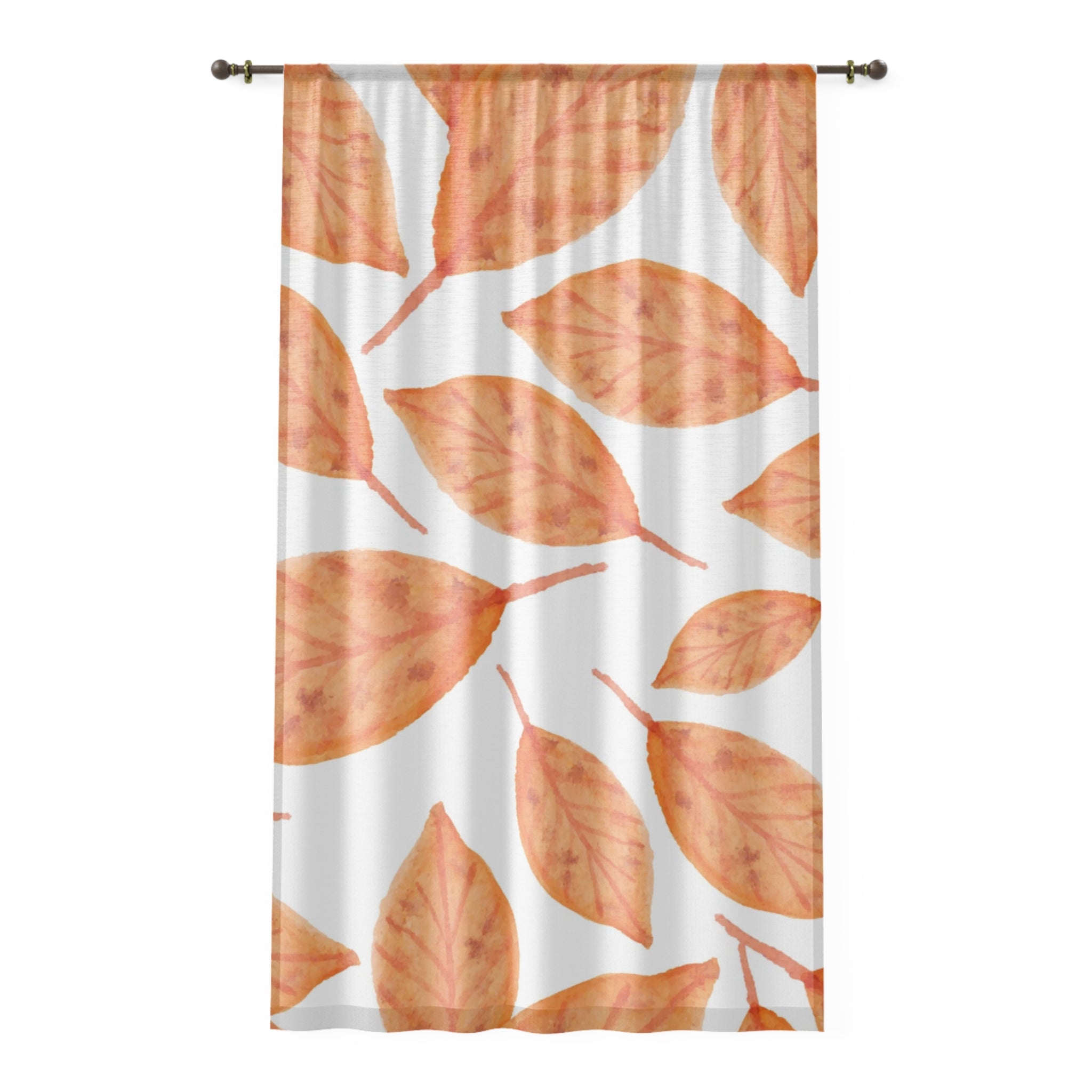 Autumn Leaf Window Curtain, Cozy Home Decor, Fall Decoration, Living Room Shade, Nature-Inspired Window Treatment