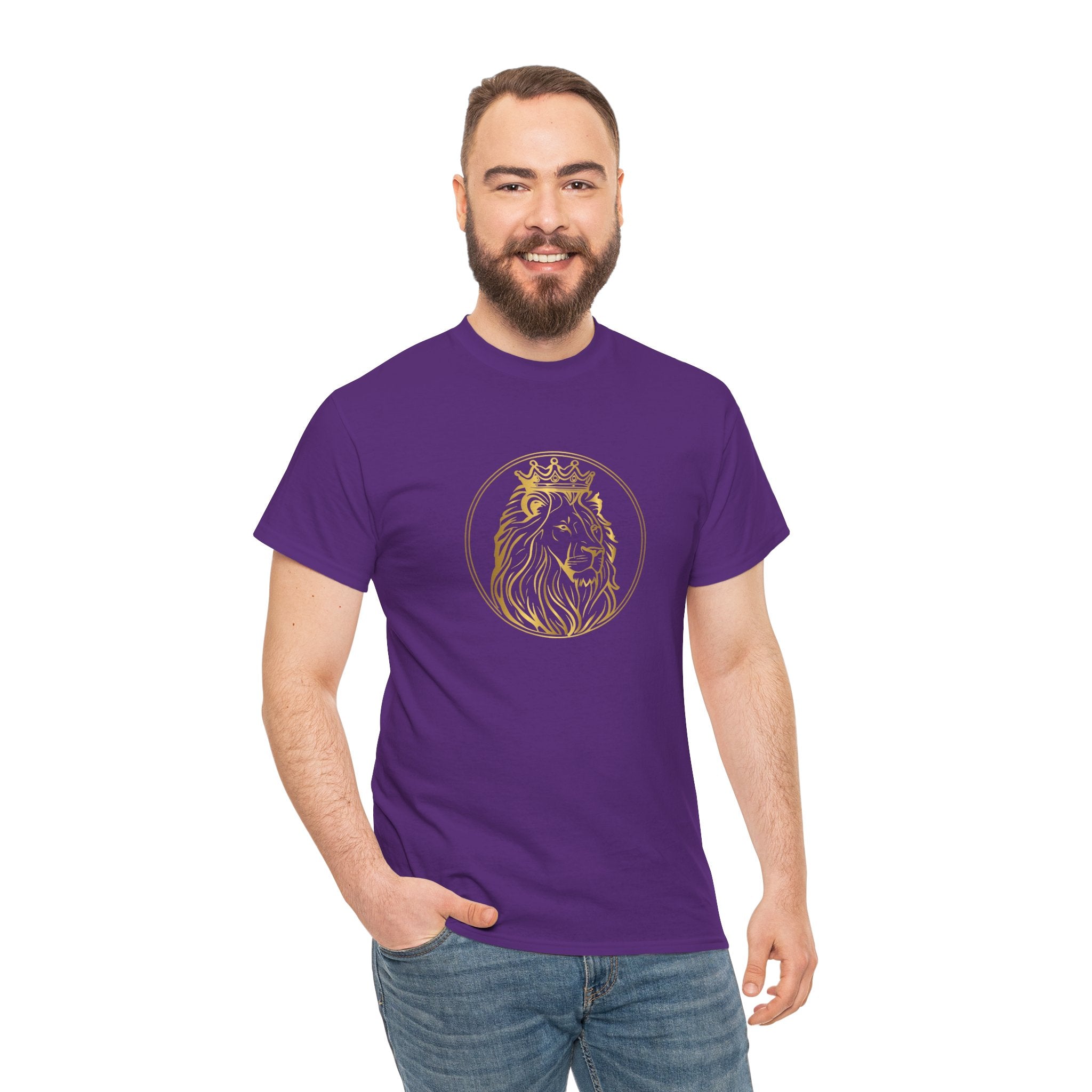 Majestic Lion Unisex Heavy Cotton Tee - Perfect for Animal Lovers, Casual Outings, Gifts, Birthdays, and More
