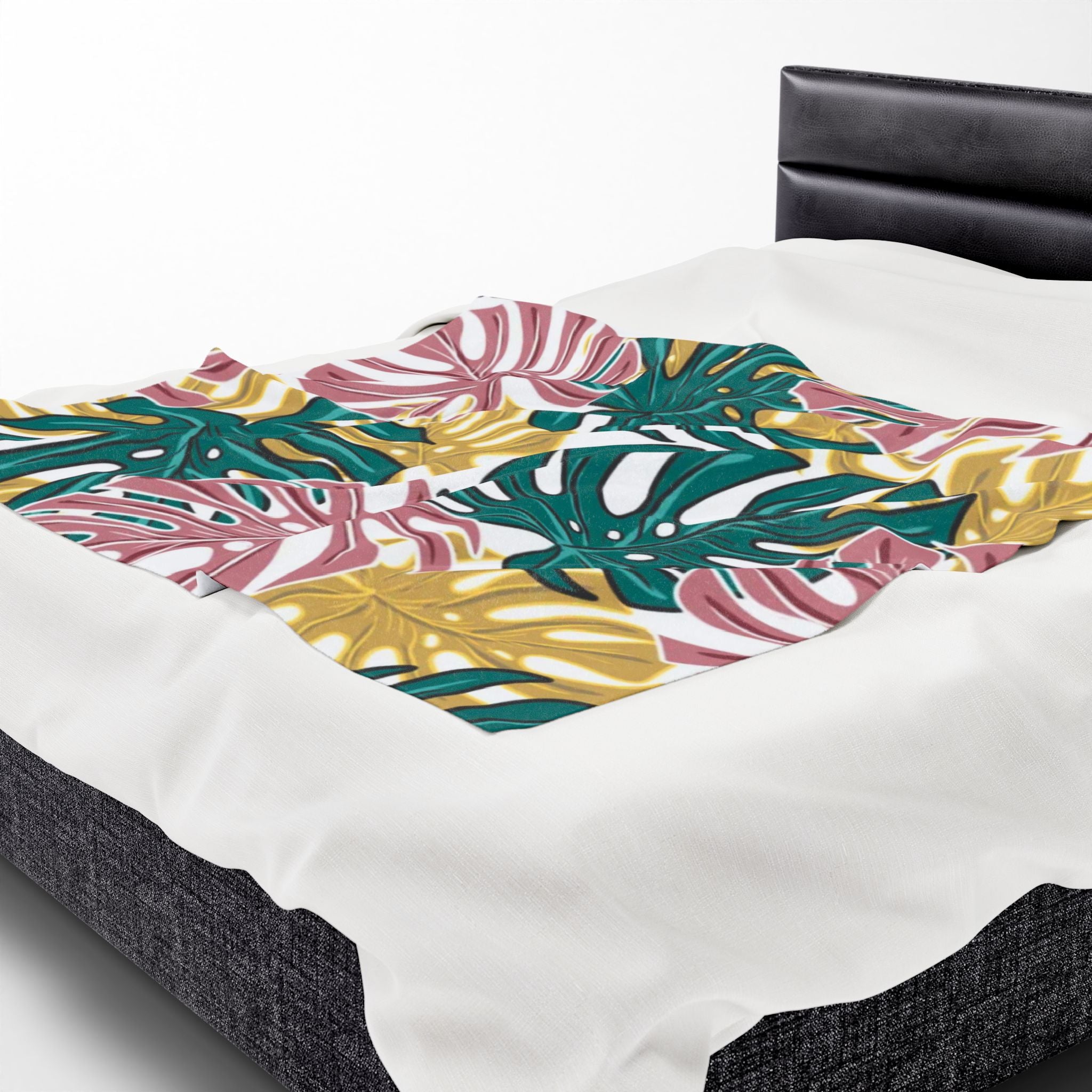 Tropical Velveteen Plush Blanket | Soft & Cozy Throw for Relaxation, Home Decor, Gift, Tropical Vibe, Indoor Comfort, Every Season