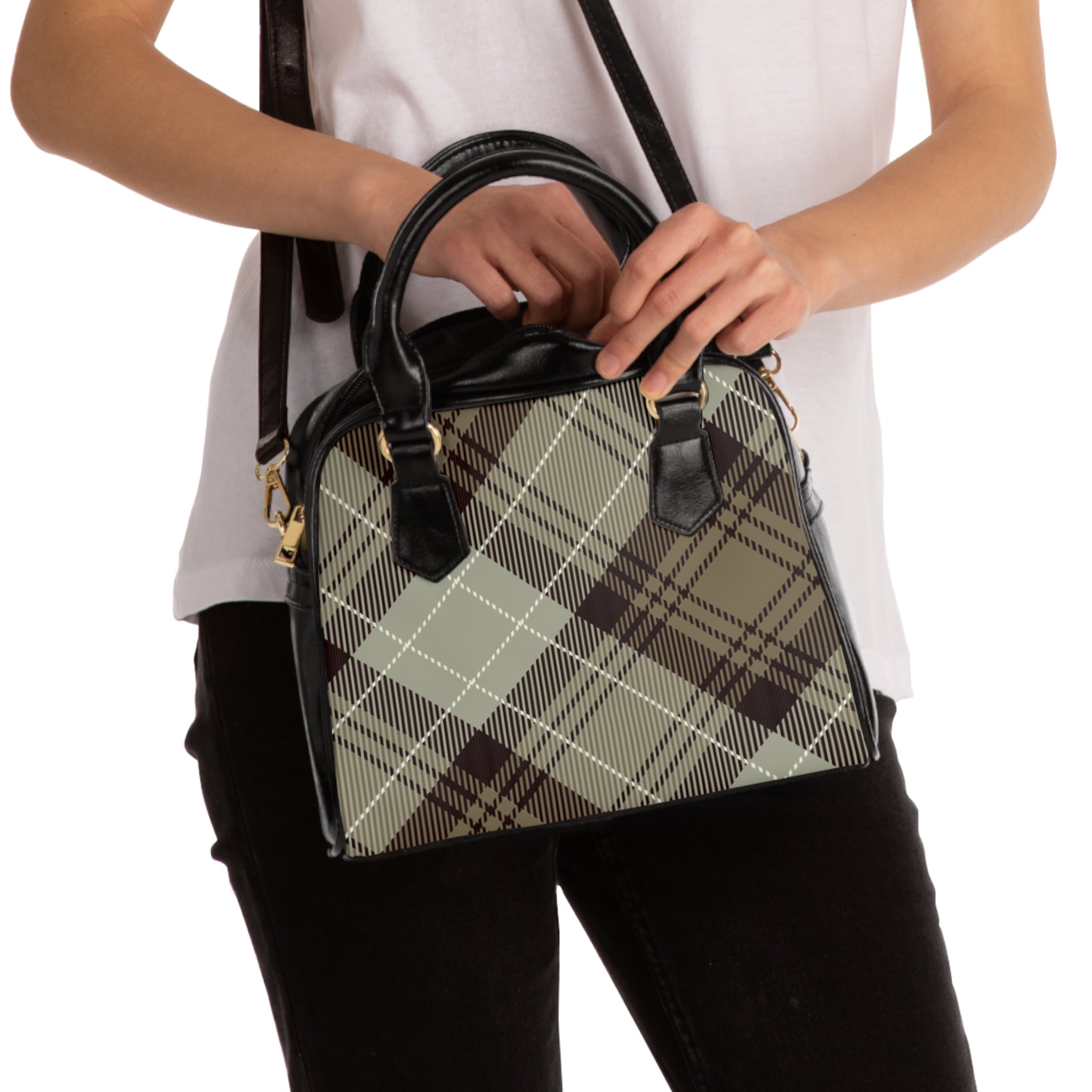 Stylish Plaid Shoulder Handbag, Trendy Tote for Everyday Use, Perfect for Gifts, Fashion Accessory, Work or Casual Outing