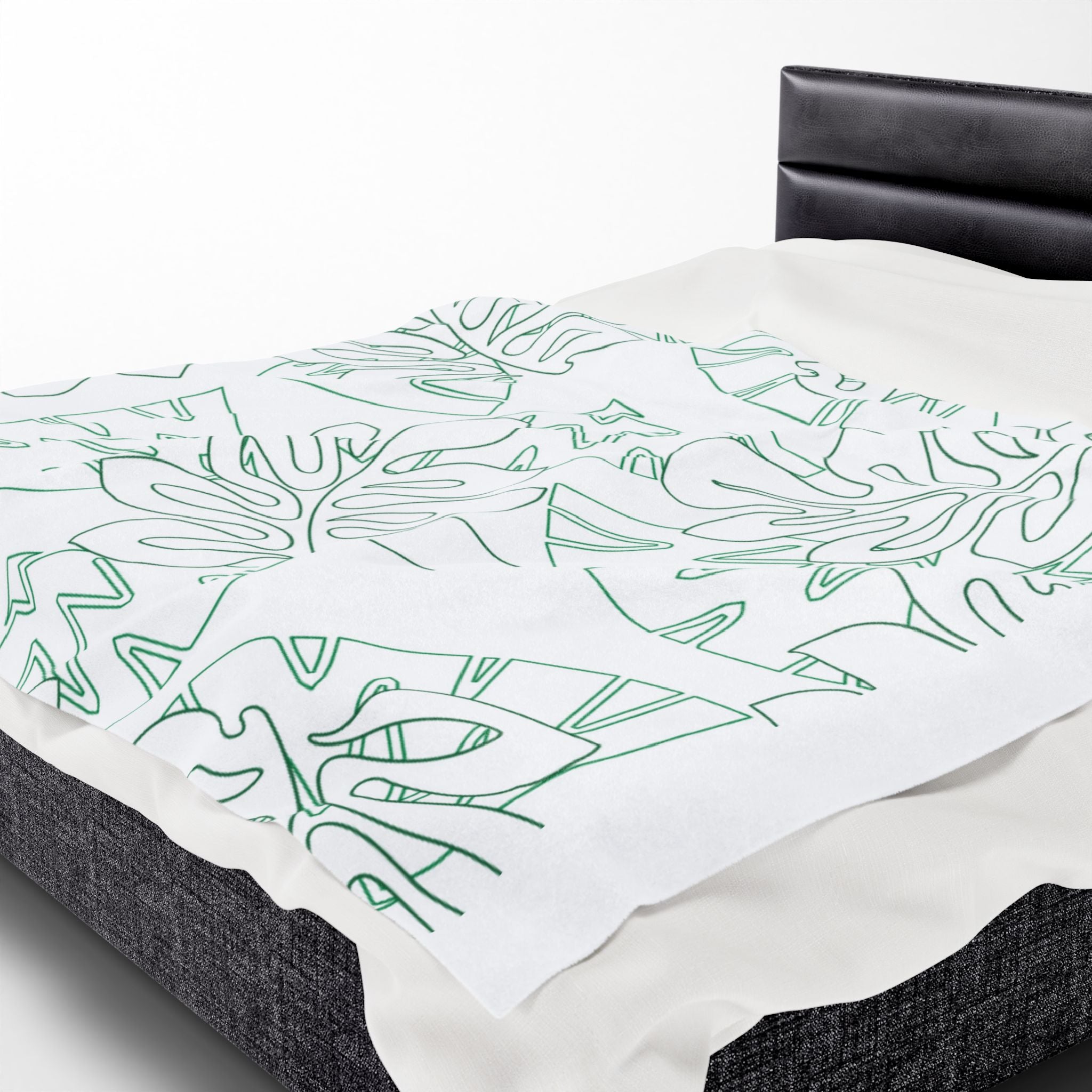 Tropical Leaves Plush Blanket - Cozy, Soft, Decorative Throw for Home, Gift for Her, Summer Vibes, Relaxation Decor