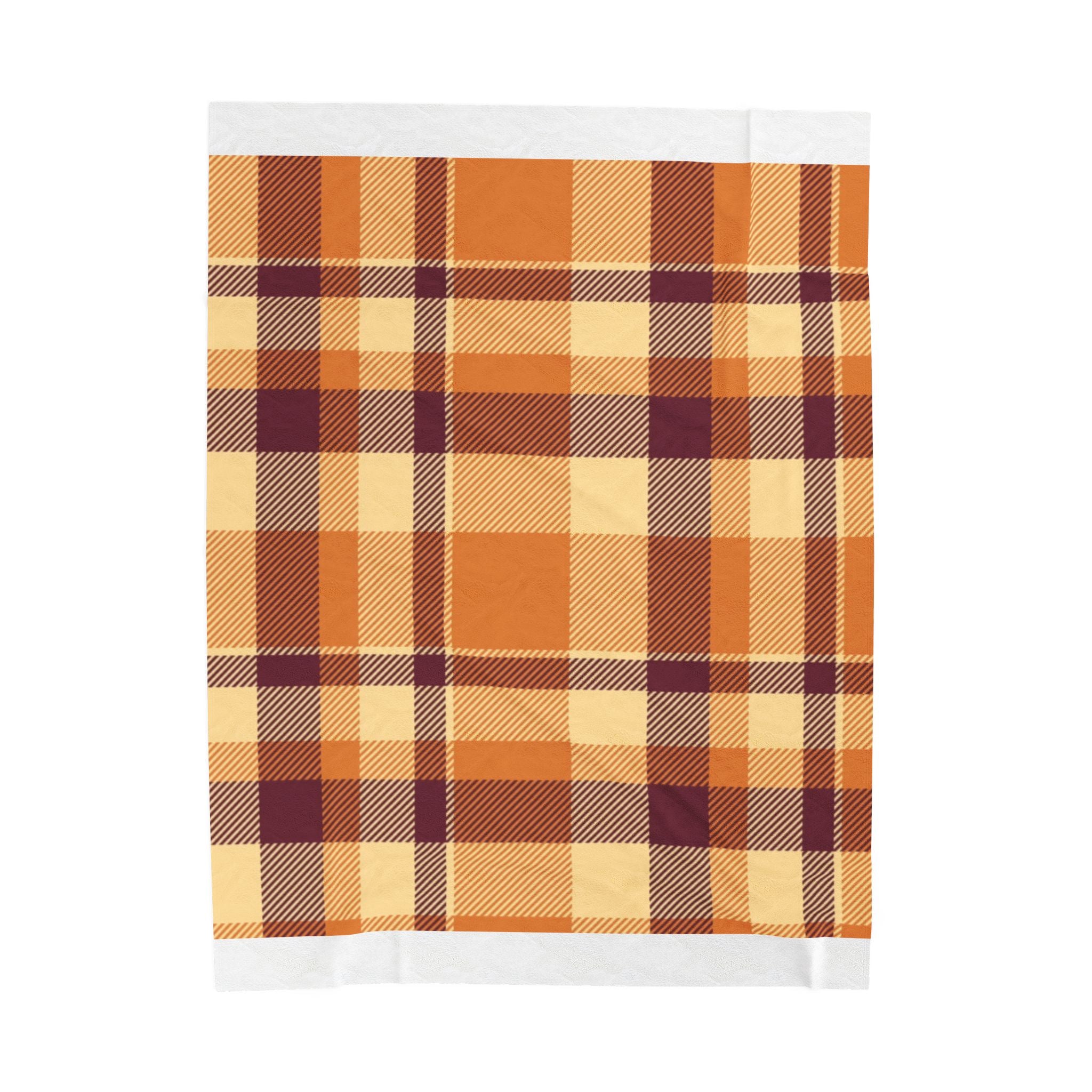 Cozy Plaid Velveteen Plush Blanket | Soft Throw for Fall, Winter, Home Décor, Gifts, Snuggling