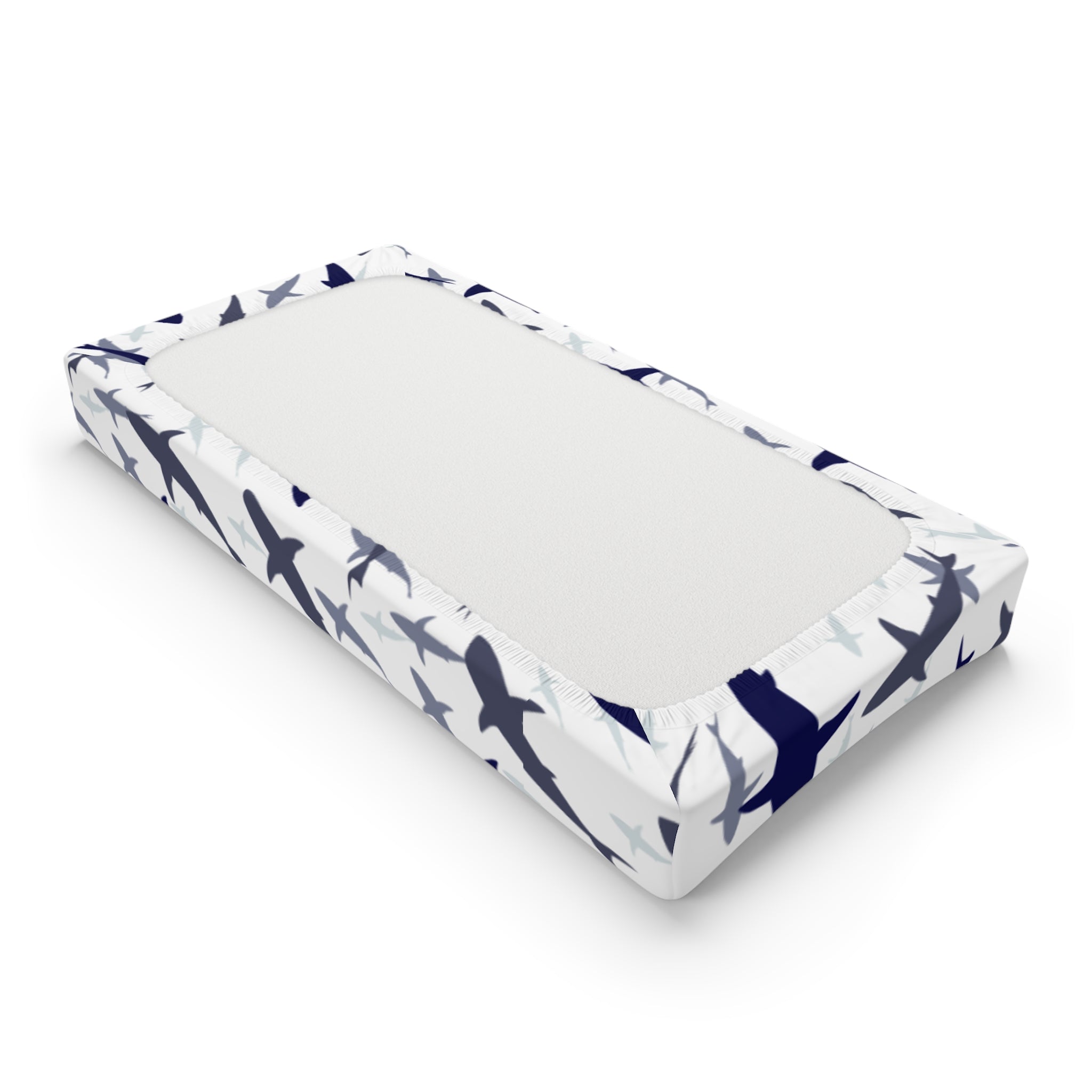Nautical Baby Changing Pad Cover, Shark Design, Baby Shower Gift, Nursery Decor, Waterproof Crib Covers, Ocean Theme