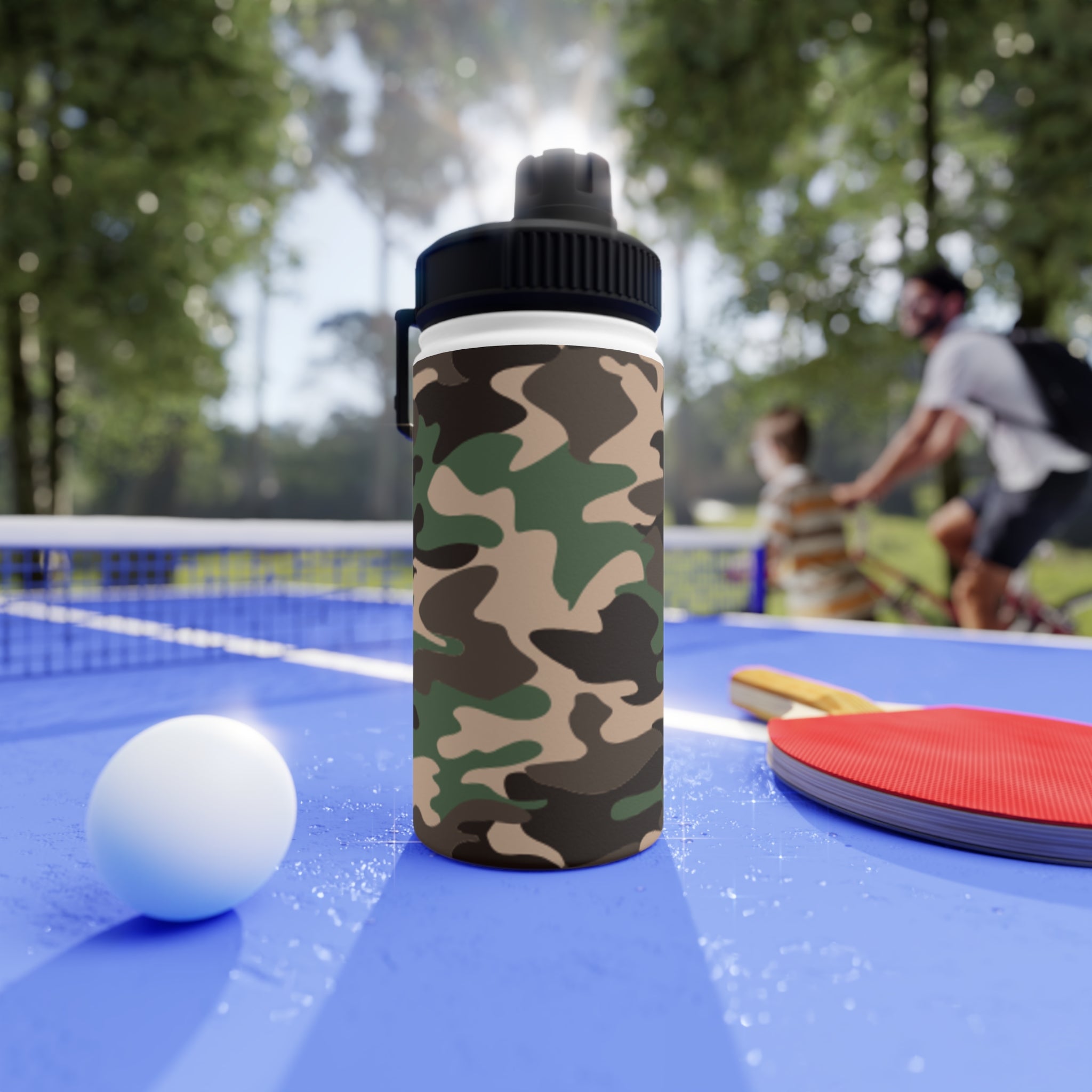 Camo Stainless Steel Water Bottle - Durable, Sporty Hydration, Travel Friendly, Outdoor Adventures, Fitness, Gifts