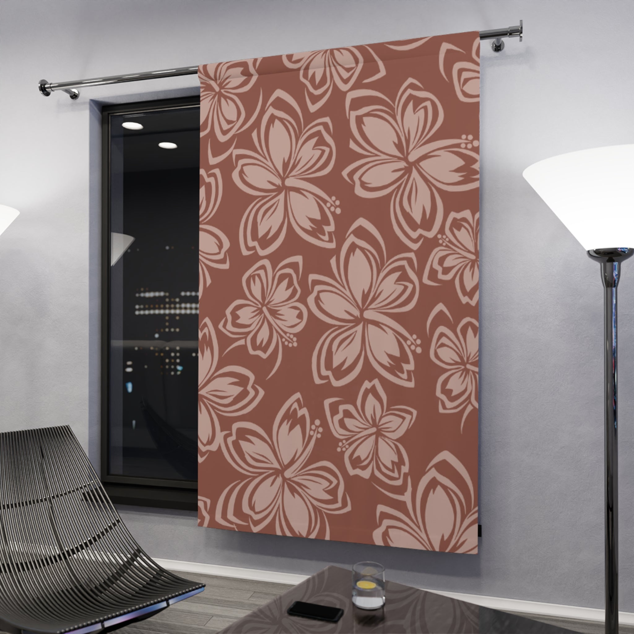 Boho Floral Window Curtain - Elegant Floral Drapes, Room Decor, Light Filtering, Living Room, Bedroom, Home Decoration